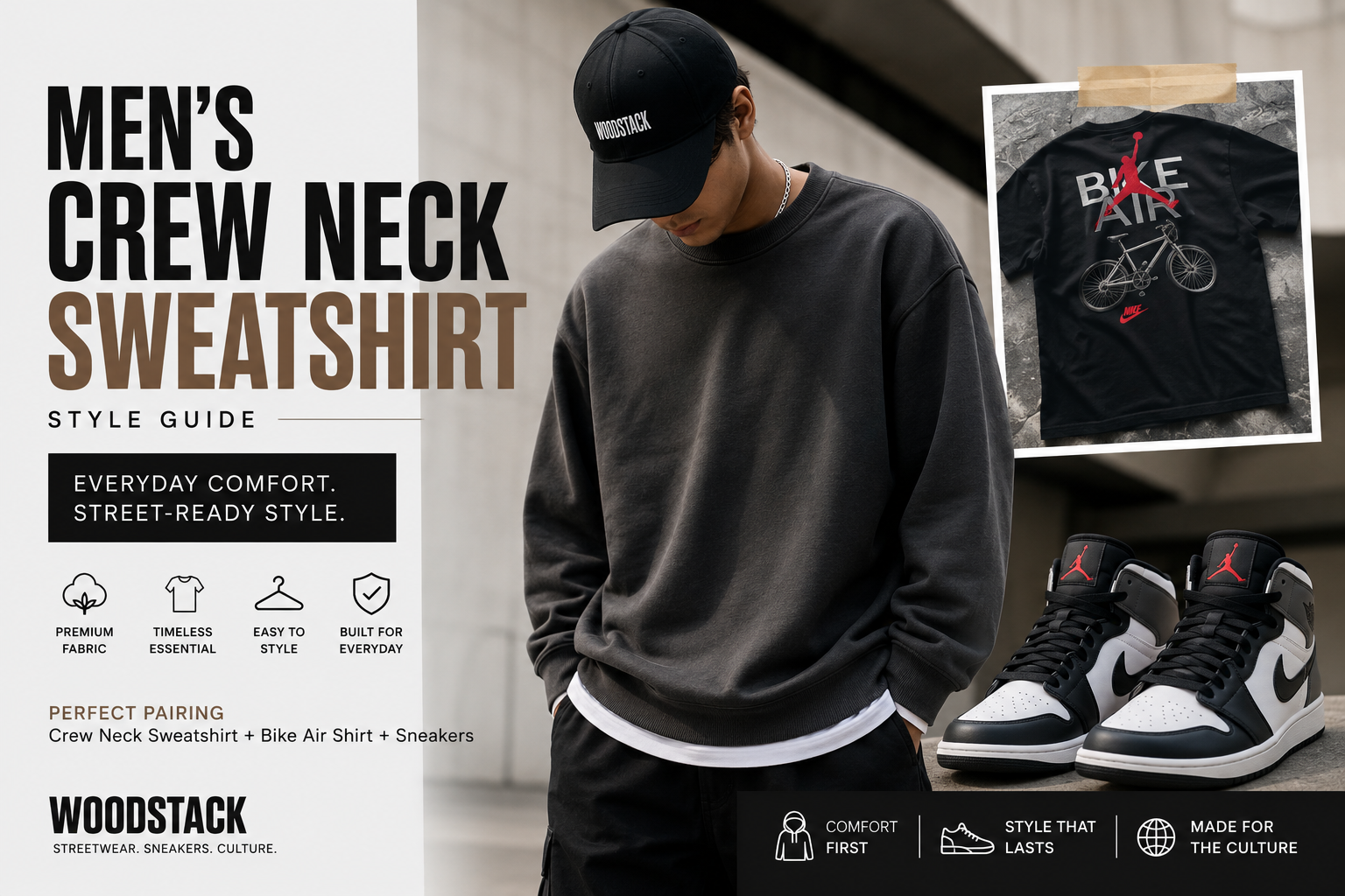 Men’s Crew Neck Sweatshirt: A Streetwear Essential for Everyday Style