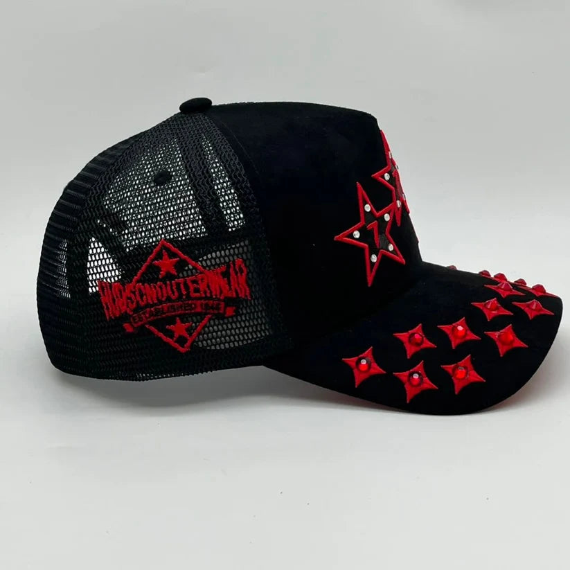 HUDSON V3 DIAMOND 777 SUEDE TRUCKER BLACK RED