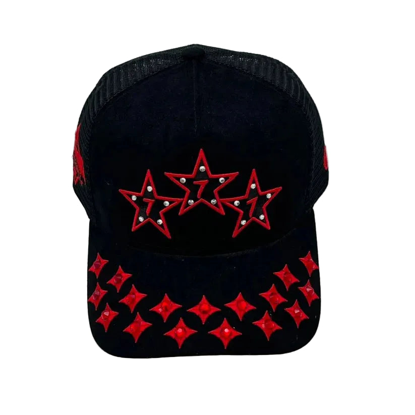 HUDSON V3 DIAMOND 777 SUEDE TRUCKER BLACK RED