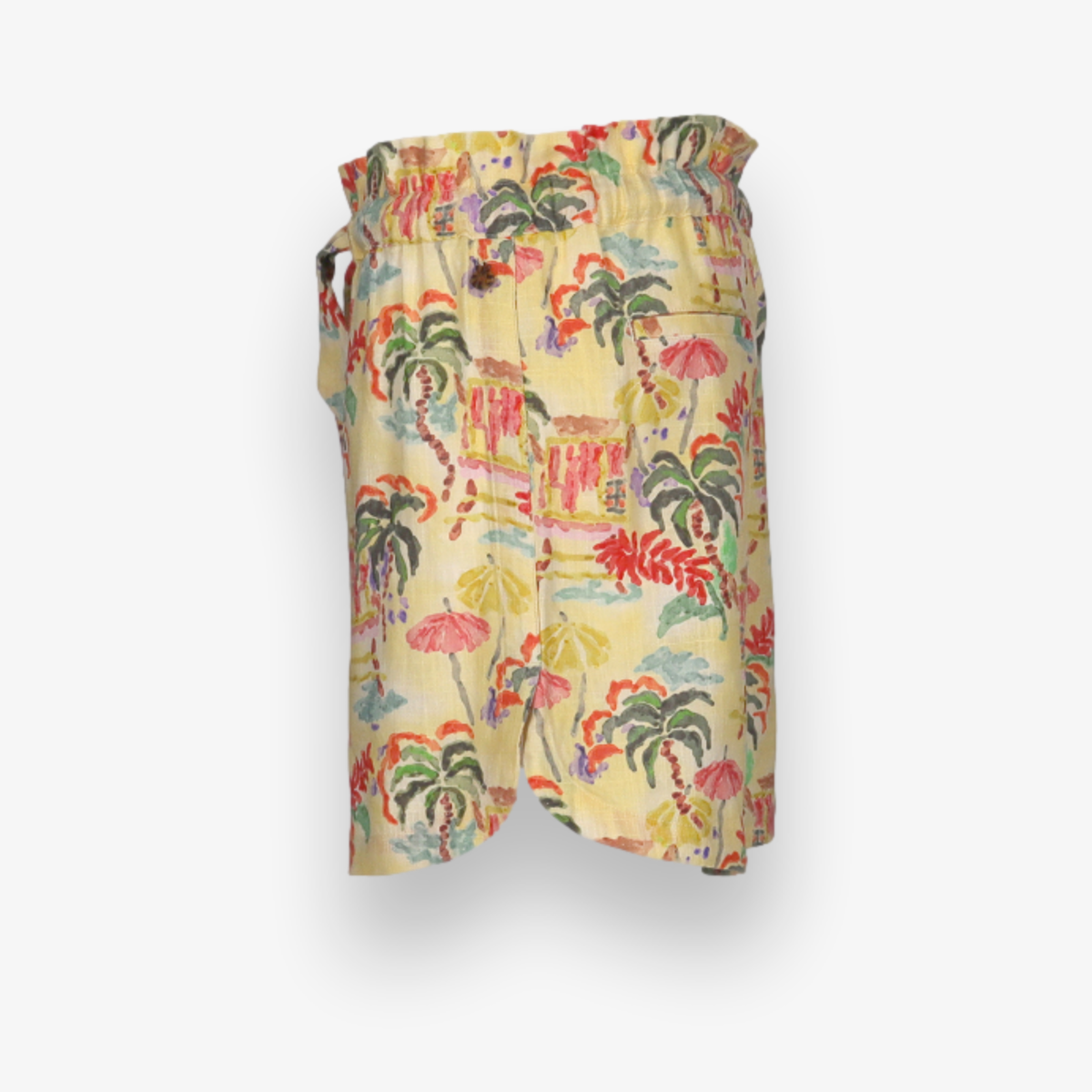 Allover Printed Linen Shorts