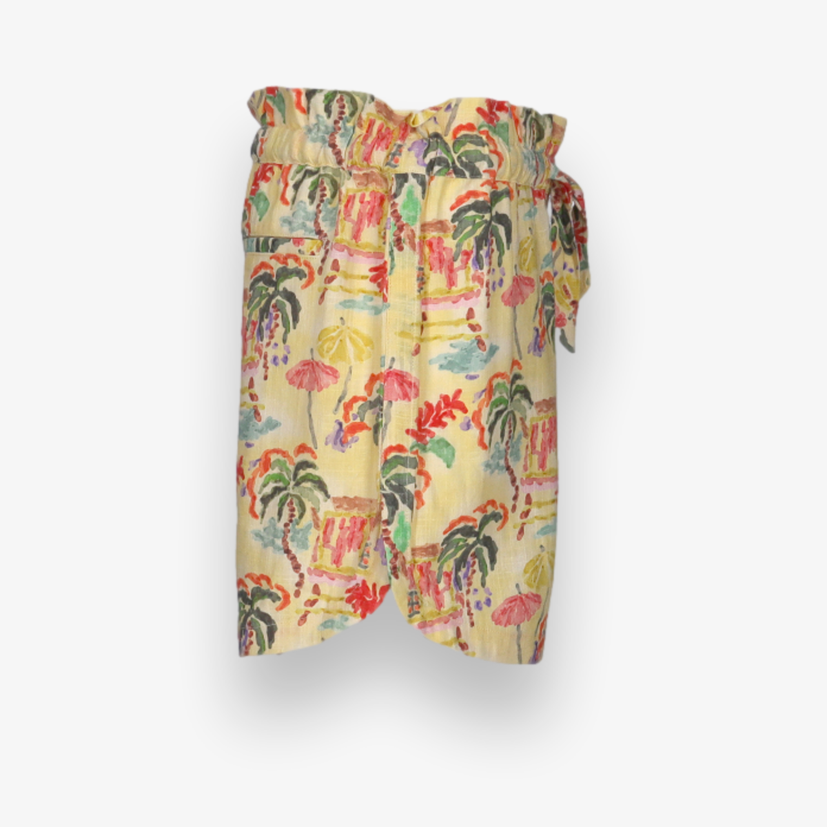Allover Printed Linen Shorts