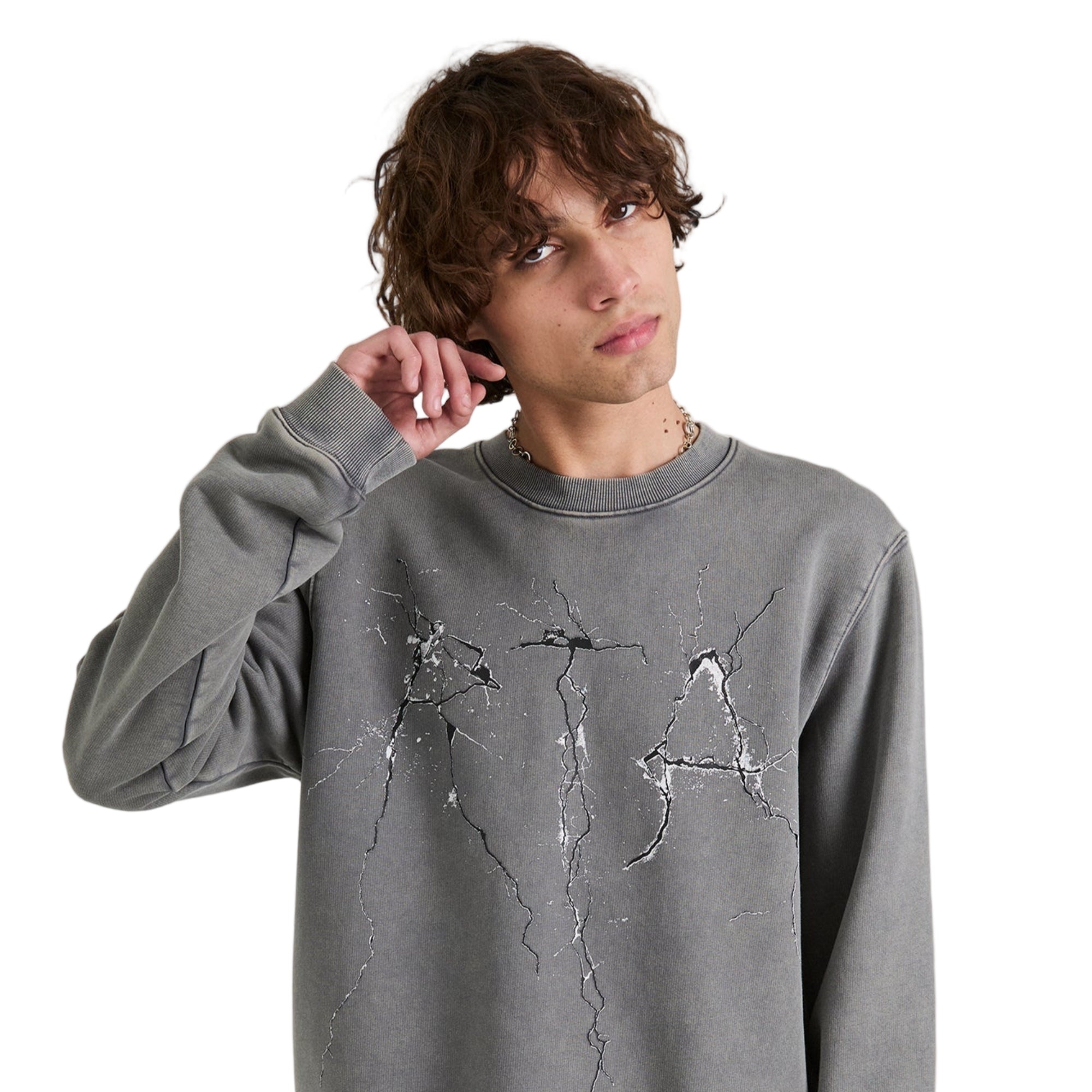 Charles Stone Cracked Logo Crewneck