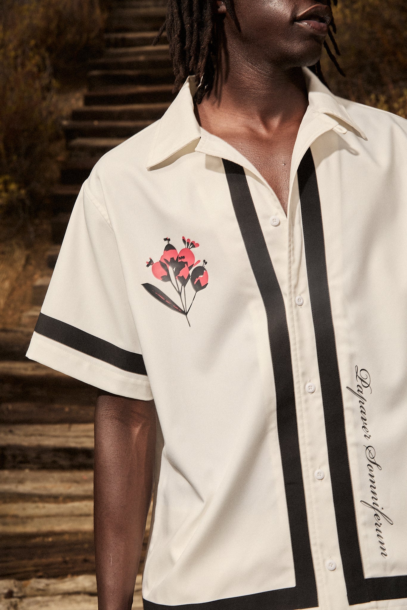 Rta Nathan Oversized Shirt White Poppy