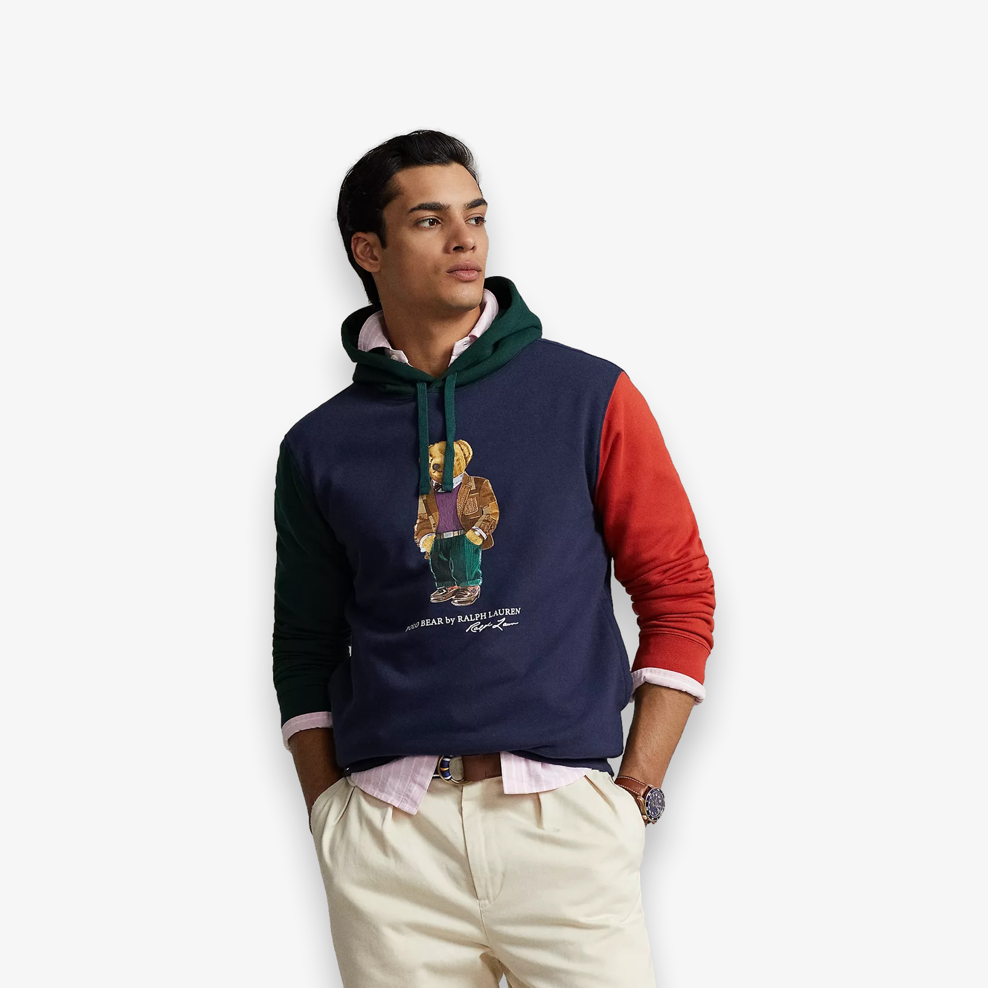 Polo Bear Color Blocked Fleece Hoodie