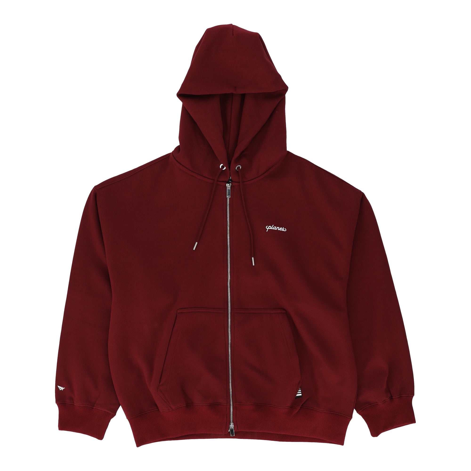 Script Weld Burgundy Zip Up Hoodie