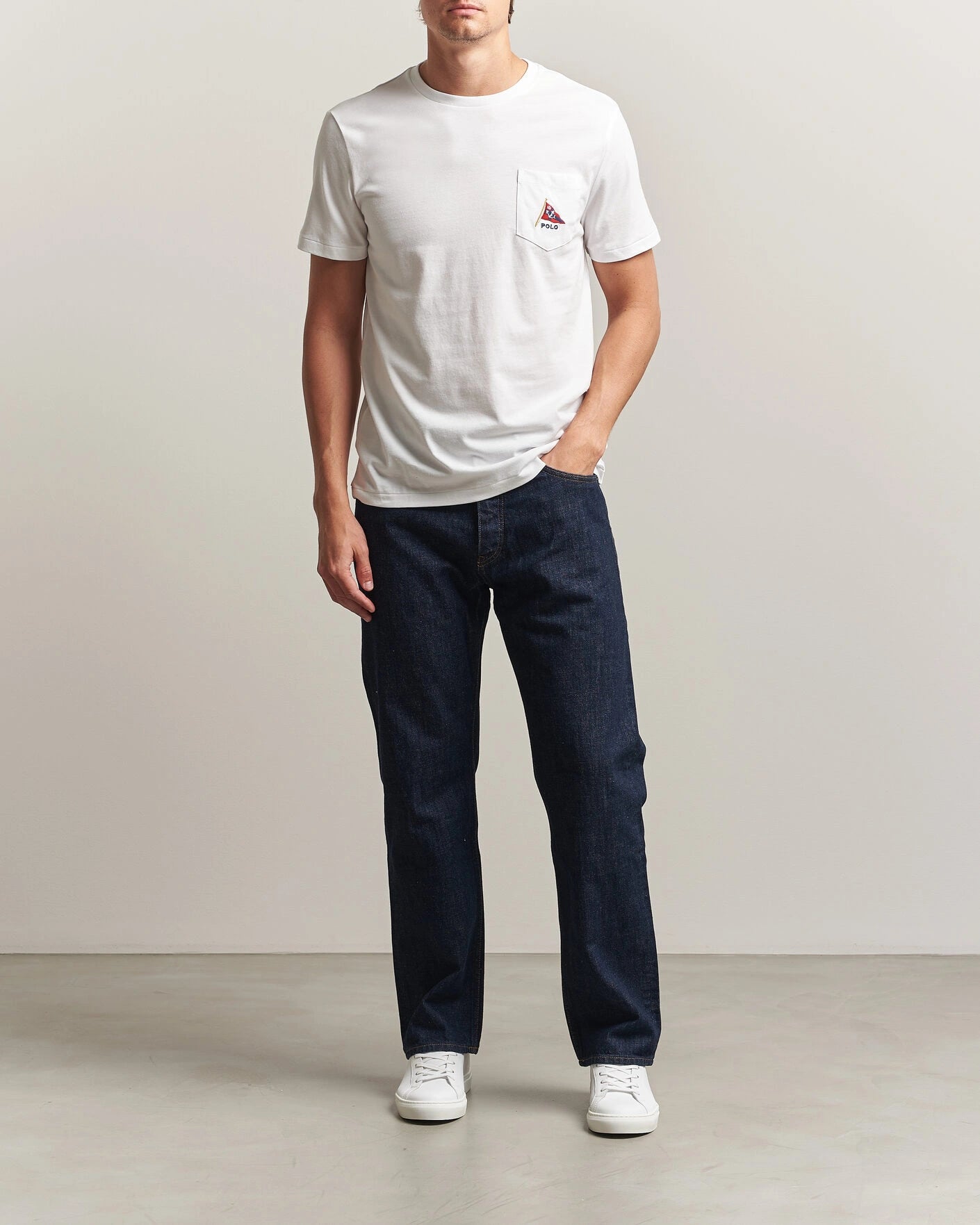 Newport Bear Graphic Pocket T-Shirt White