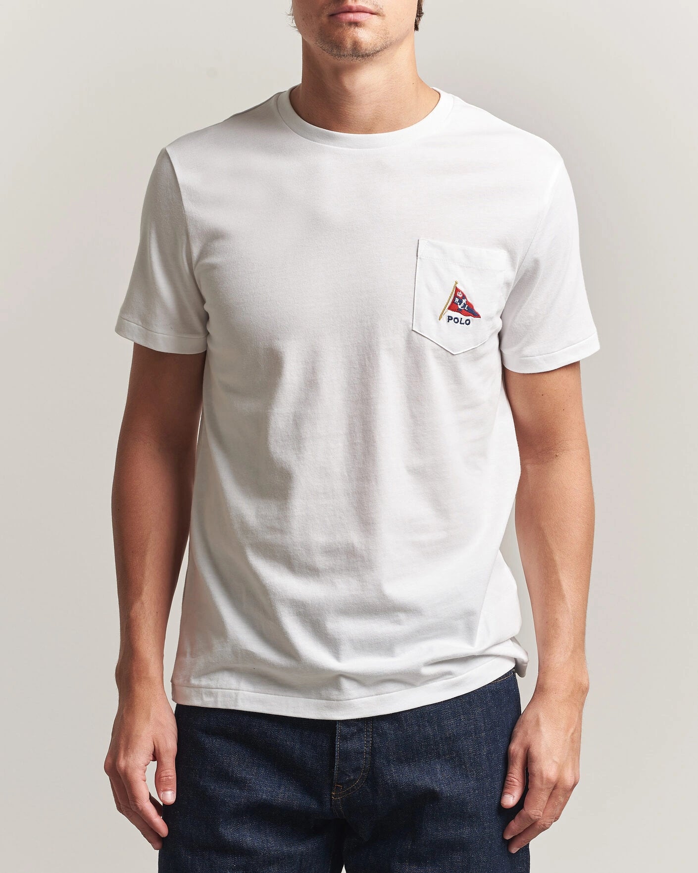 Newport Bear Graphic Pocket T-Shirt White