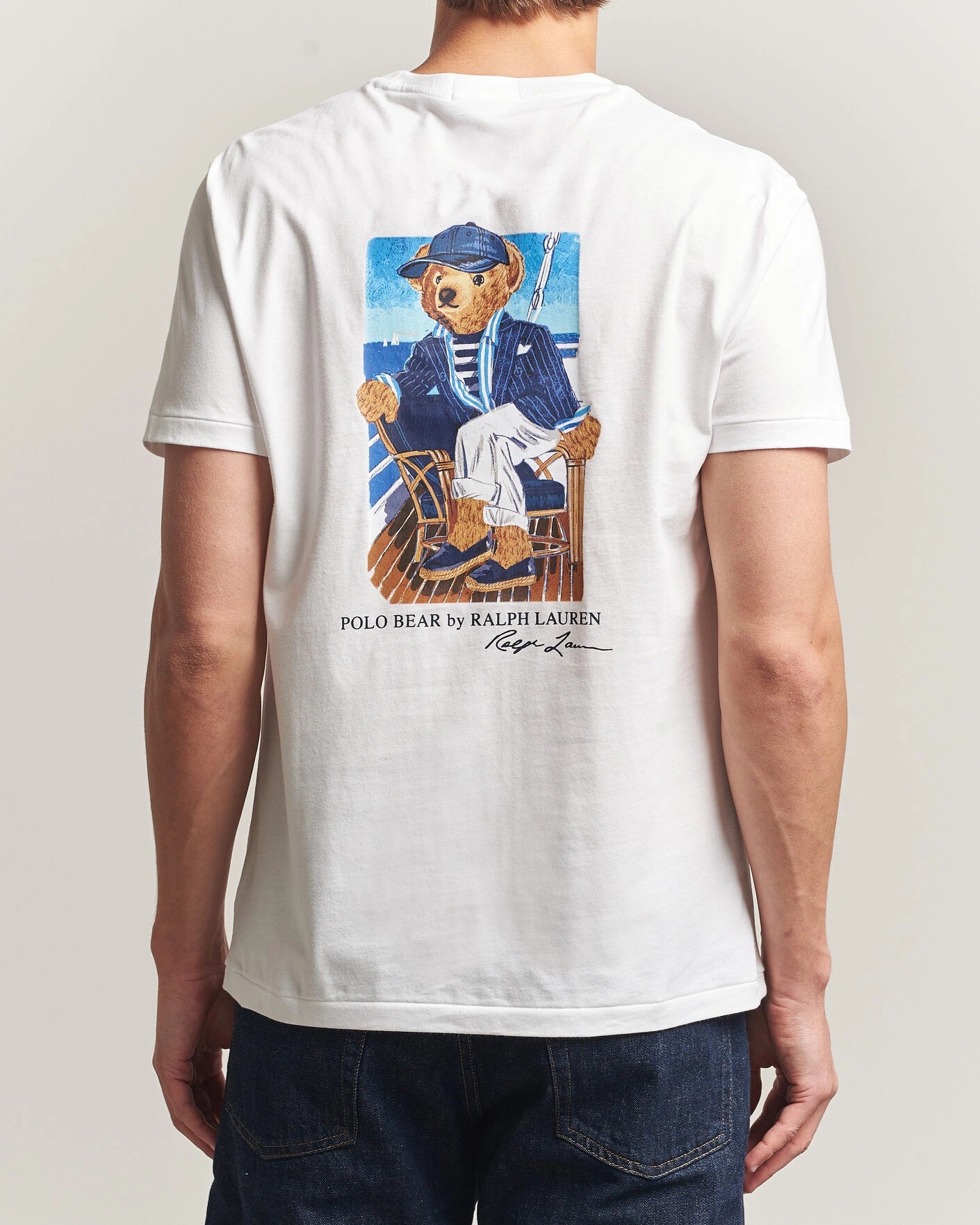 Newport Bear Graphic Pocket T-Shirt White