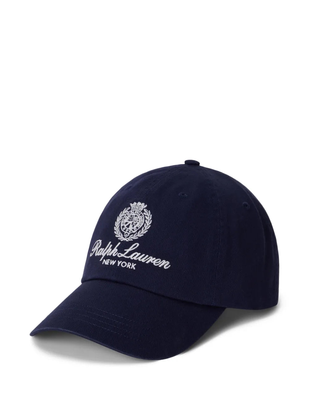 crest-embroidered twill ball cap