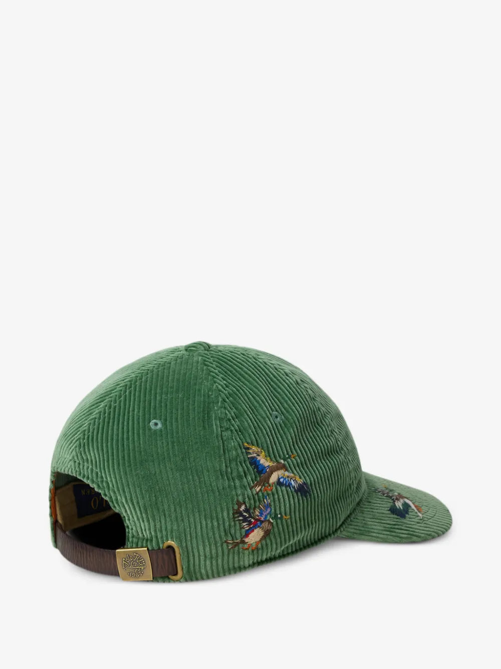 duck-embroidered corduroy ball cap