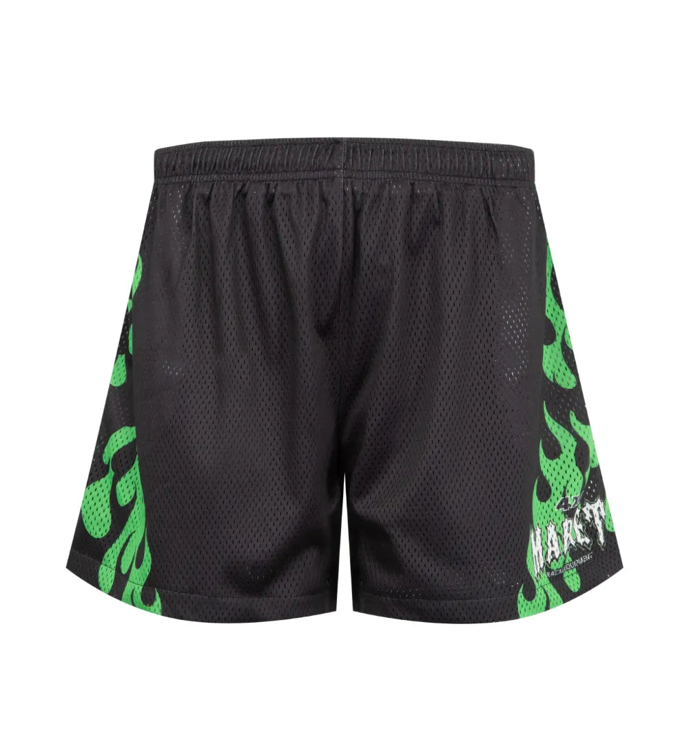 Toxic Flames mesh shorts