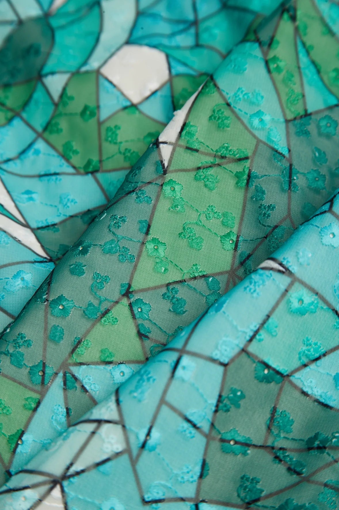 Stained Glass Collared Green Shirt