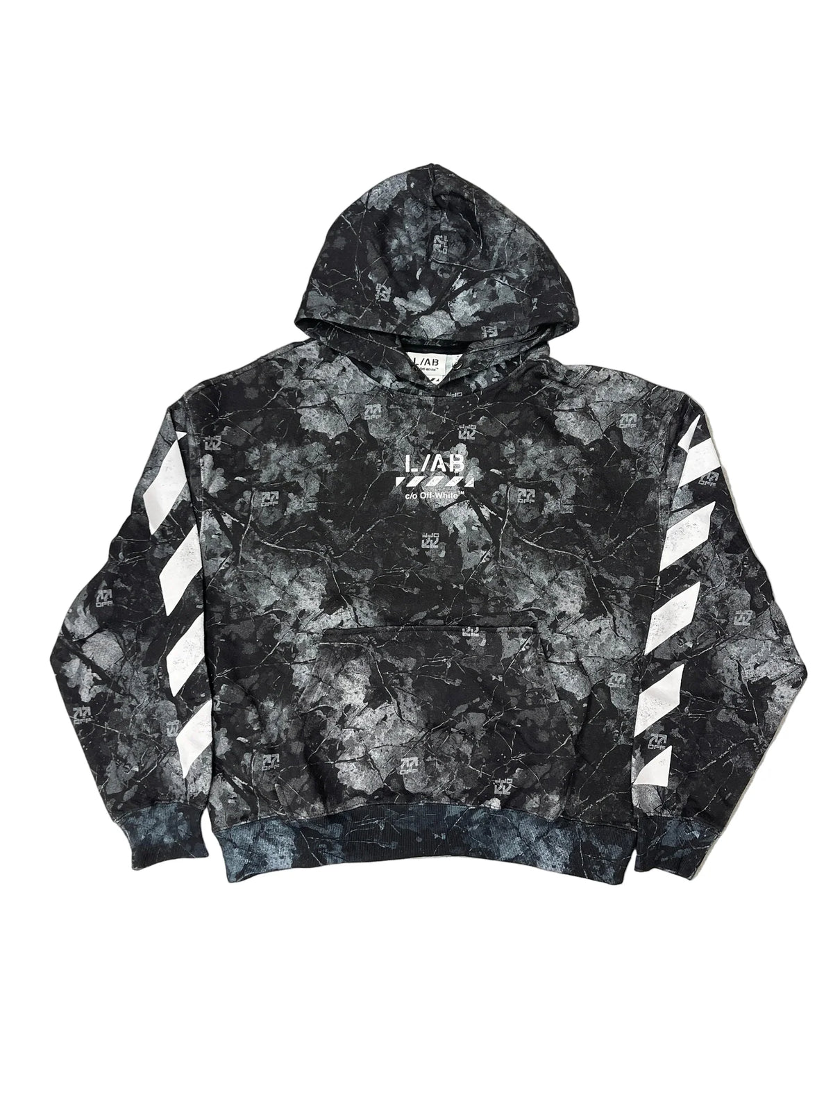 Lab Off White-L/AB OFF-WHITE CAMO PRINTED DIAG HOODIE