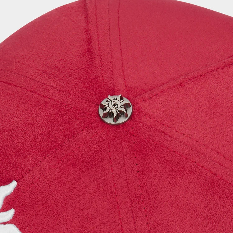 Insignia Leather Red Black Suede Hat