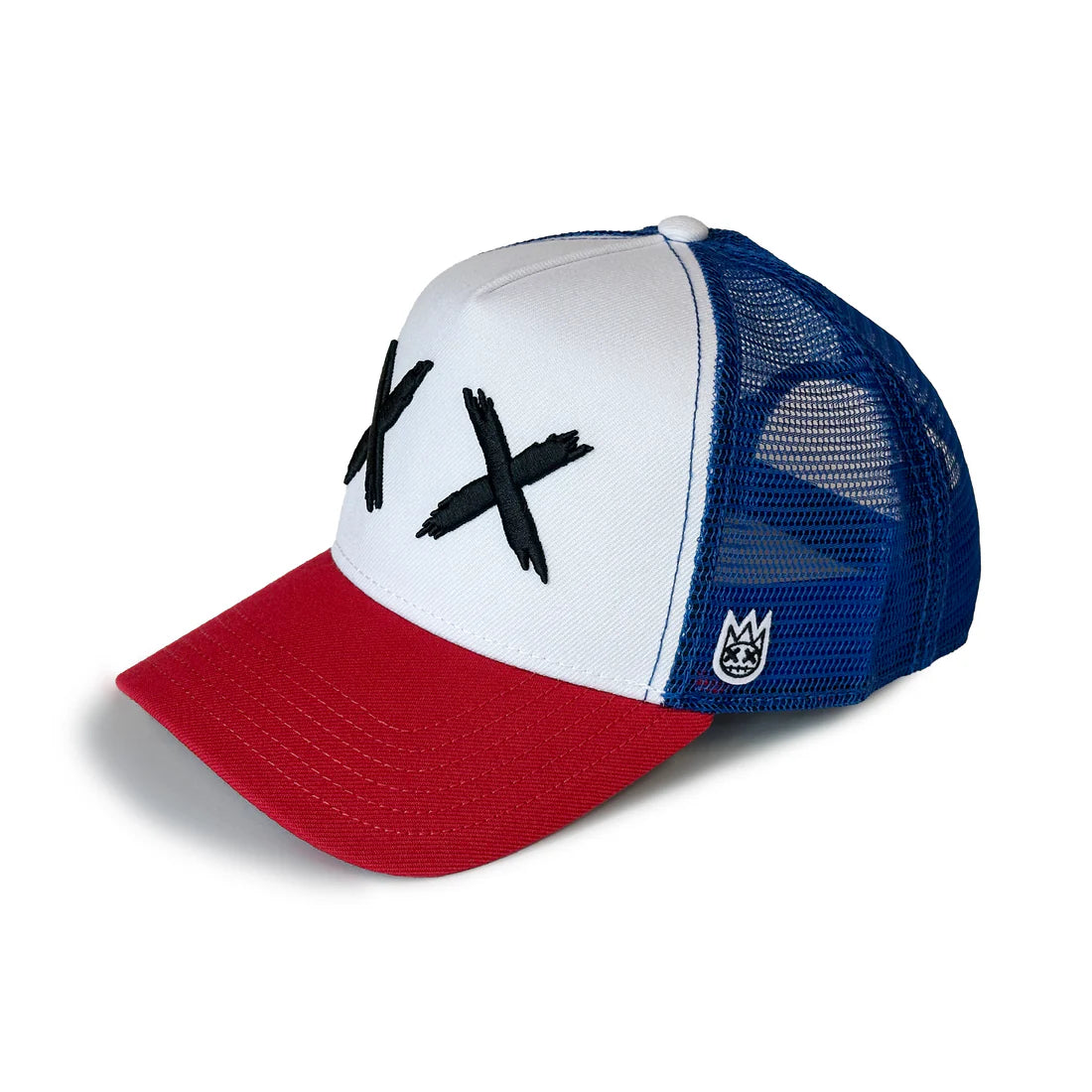 TRUCKER XX RED VISOR ROYAL MESH TRUCKER HAT