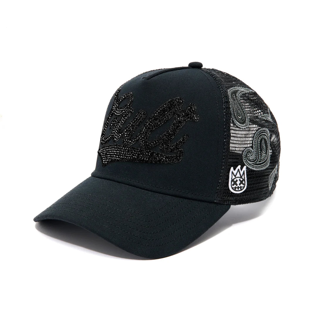 CRYSTAL PAISLEY SHIMUCHAN LOGO MESH BACK TRUCKER HAt