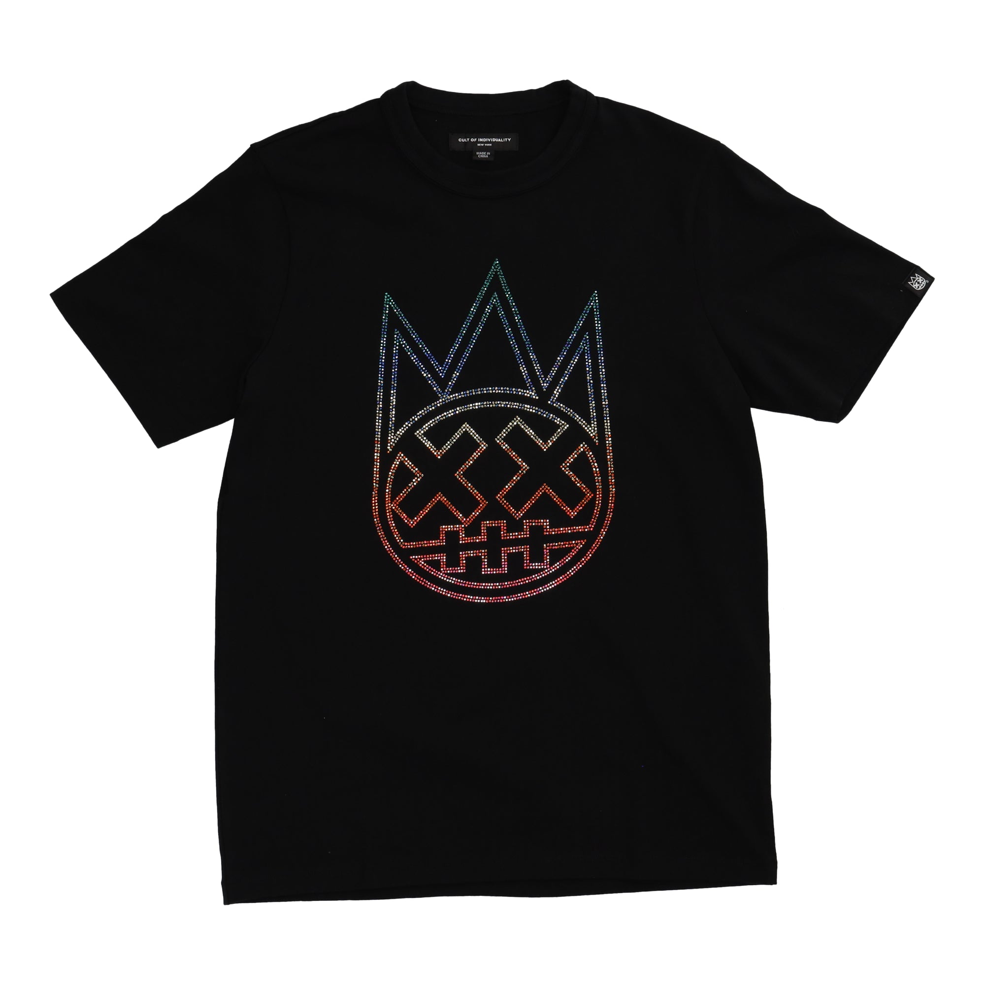 Gradient Logo Short Sleeve Crew Neck Tee Black