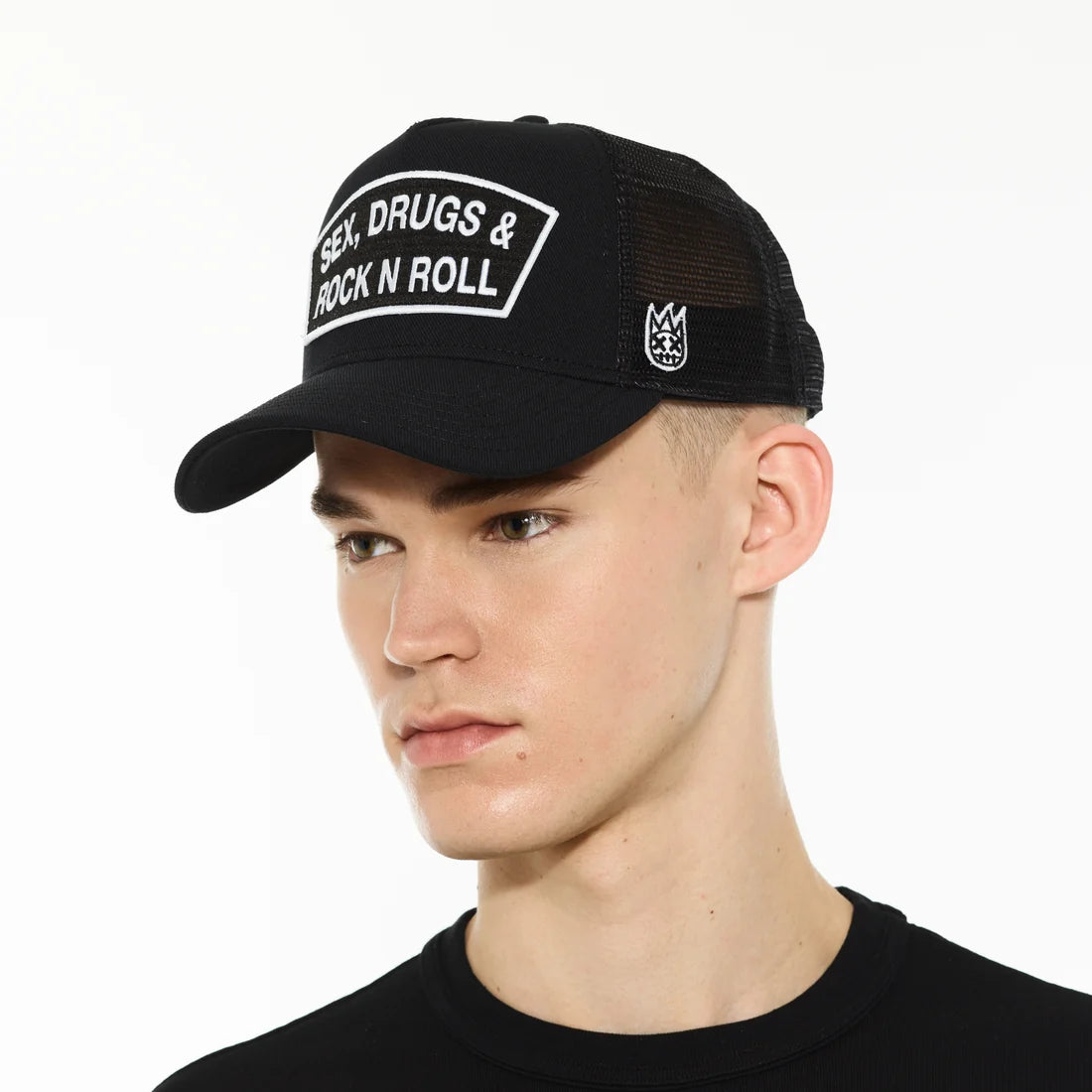 LOGO MESH BACK "SEX DRUGS ROCK N ROLL" TRUCKER HAT