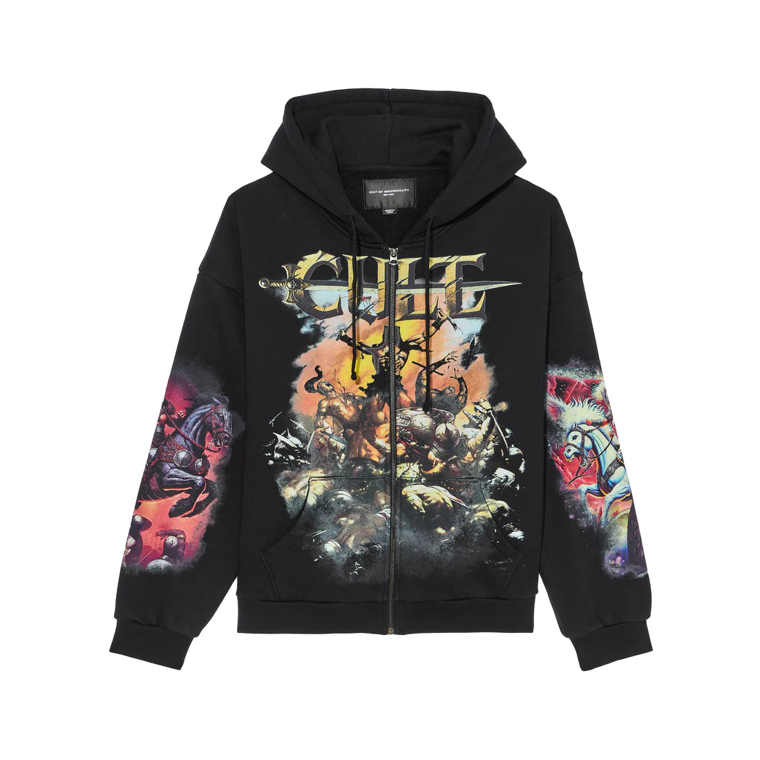 Cult of Individuality-HORSEMAN ZIP NOVELTY HOODIE