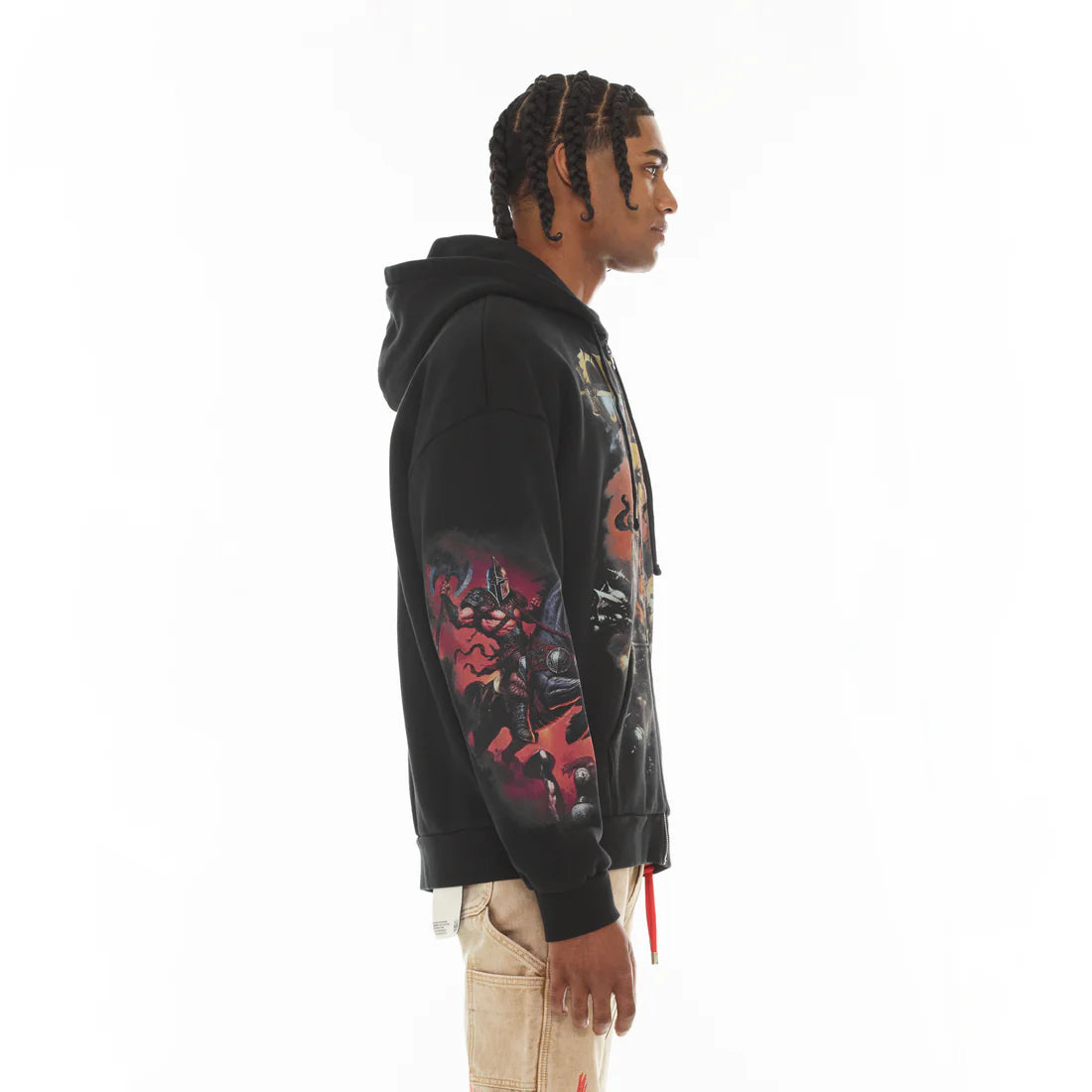 Cult of Individuality-HORSEMAN ZIP NOVELTY HOODIE