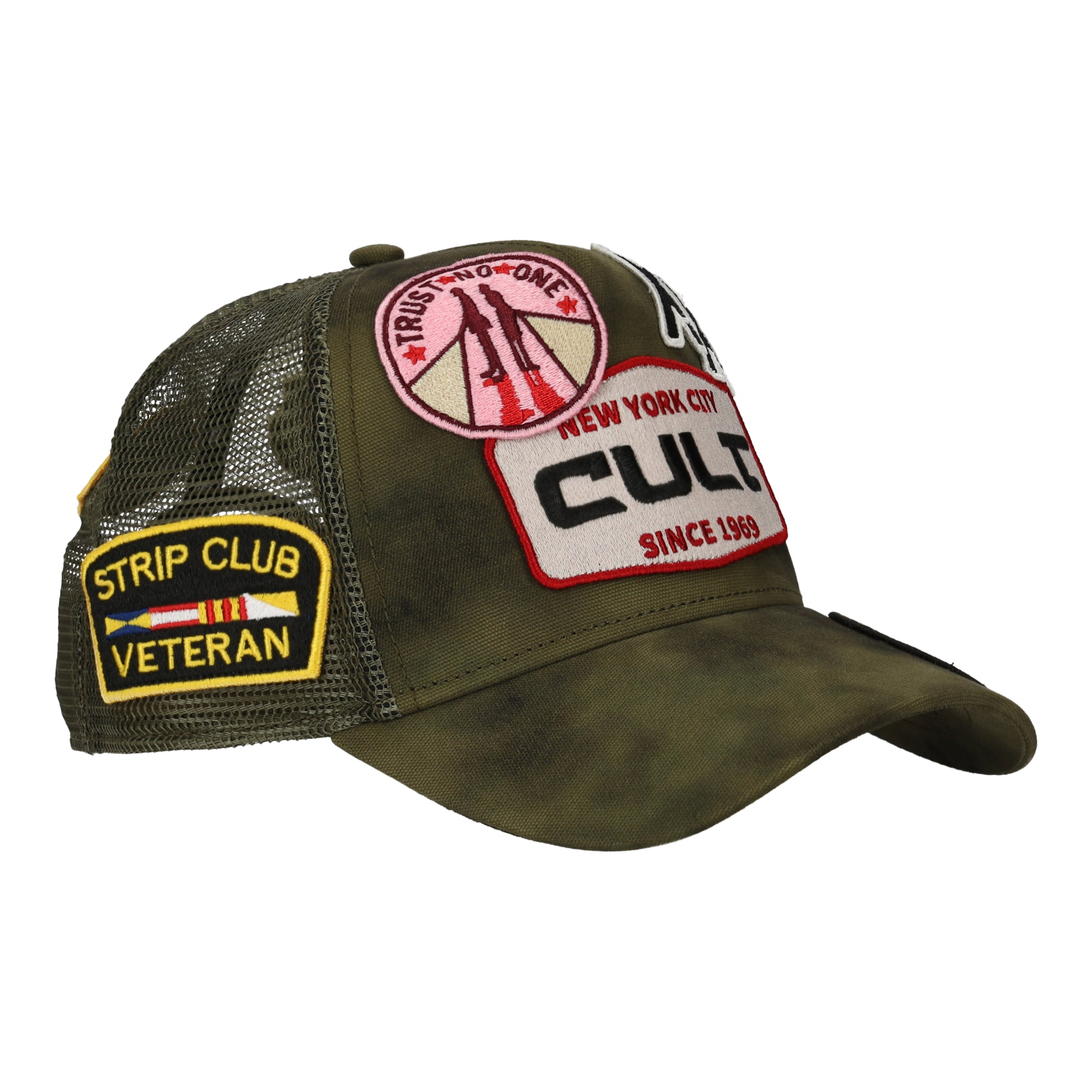 Patch Mesh Back Trucker Green Hat