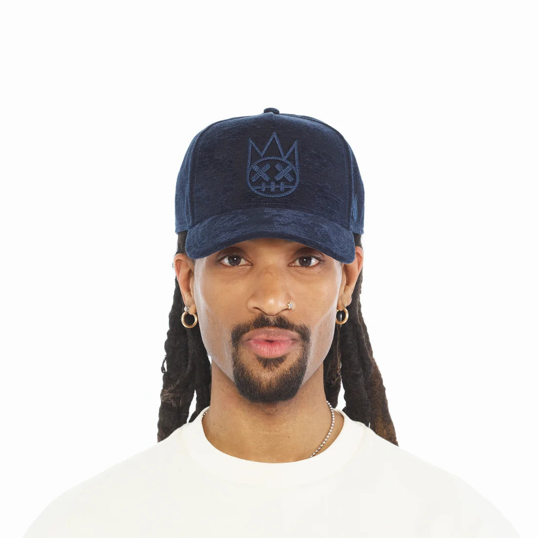 Cult Of Individuality-A FRAME CURVED VISOR TRUCKER HAT-Navy