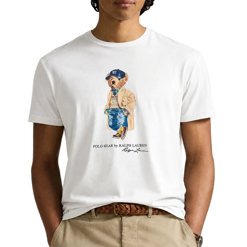 CLASSIC FIT POLO BEAR JERSEY T-SHIRT WHITE