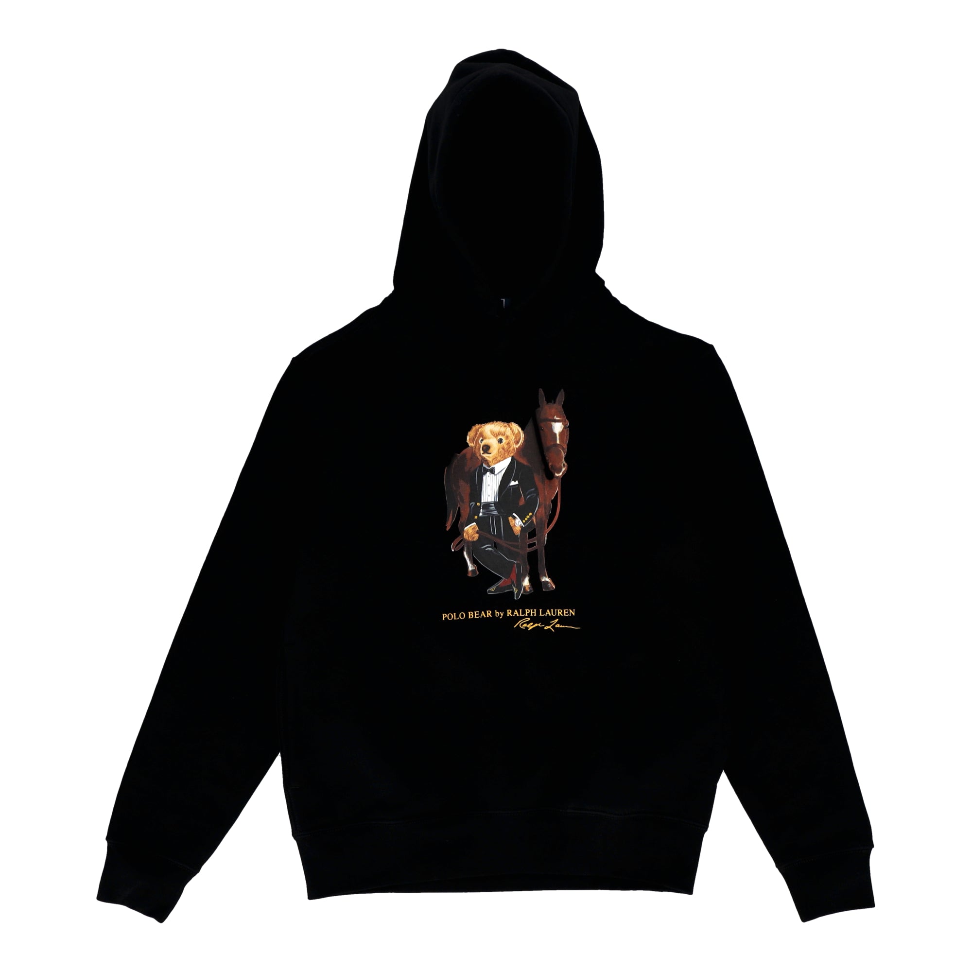 Polo Bear Fleece Black Hoodie