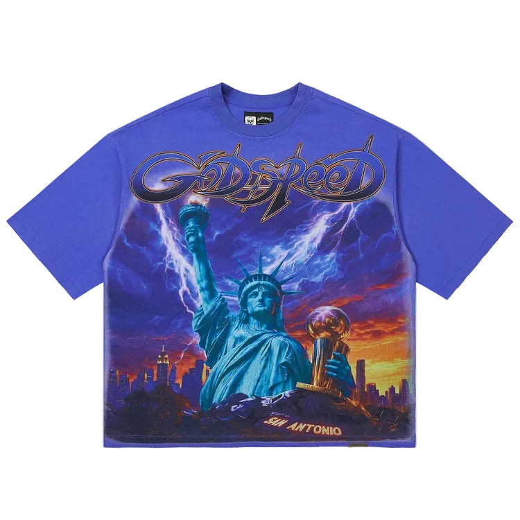 Liberty Reigns Blue T-Shirt-Blue
