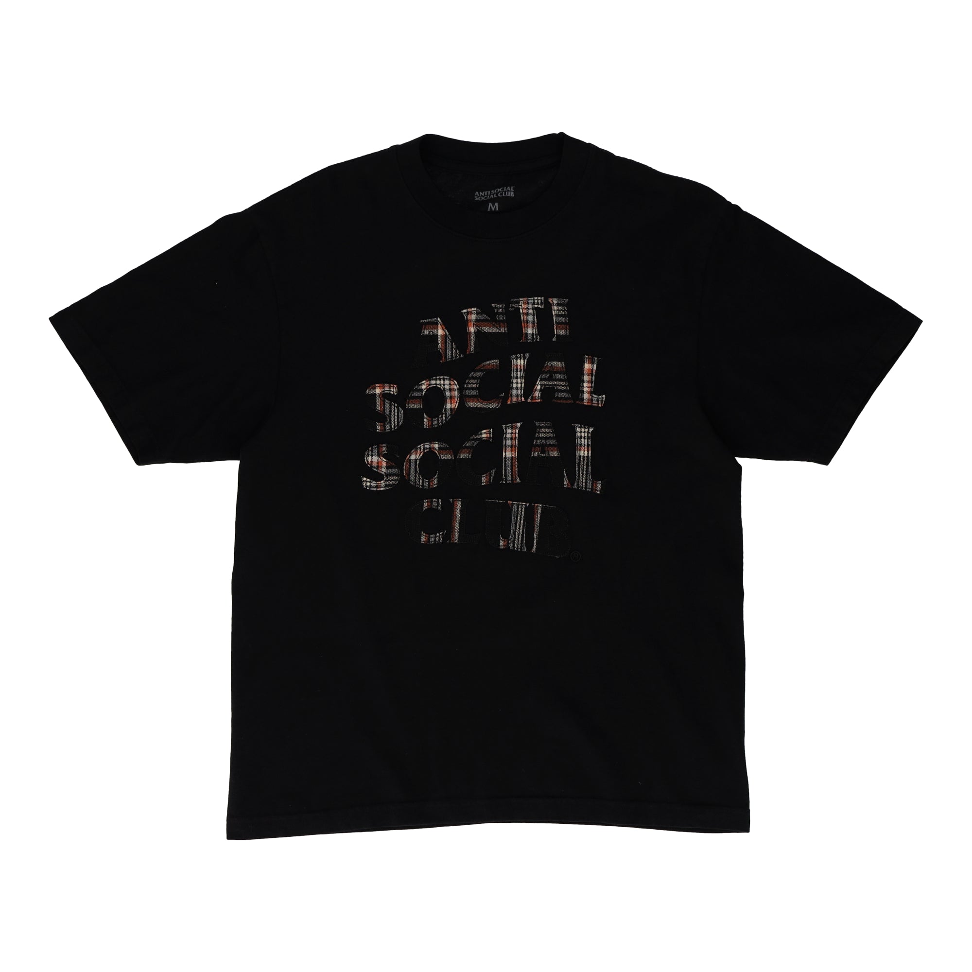 Plaid Applique Black T-Shirt