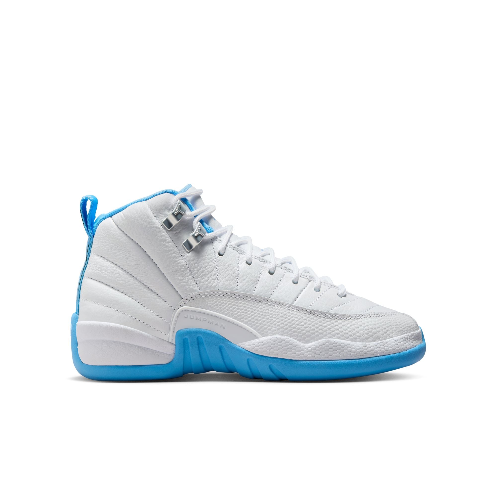Air Jordan 12 Retro White and University Blue GS
