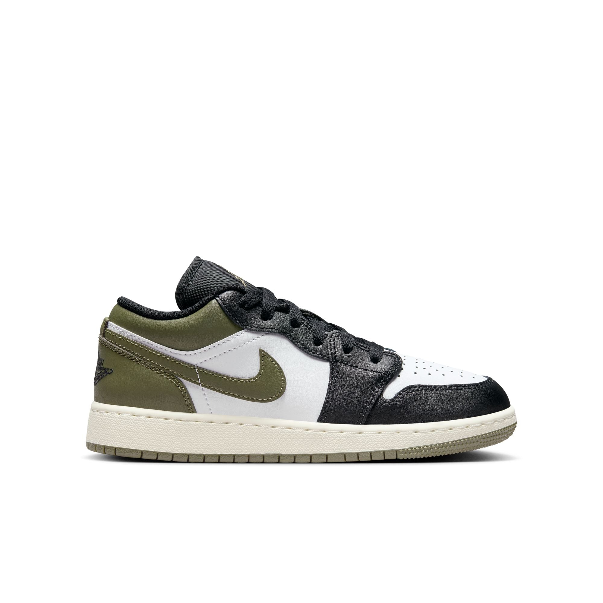 Jordan 1 Low Black Toe Medium Olive GS