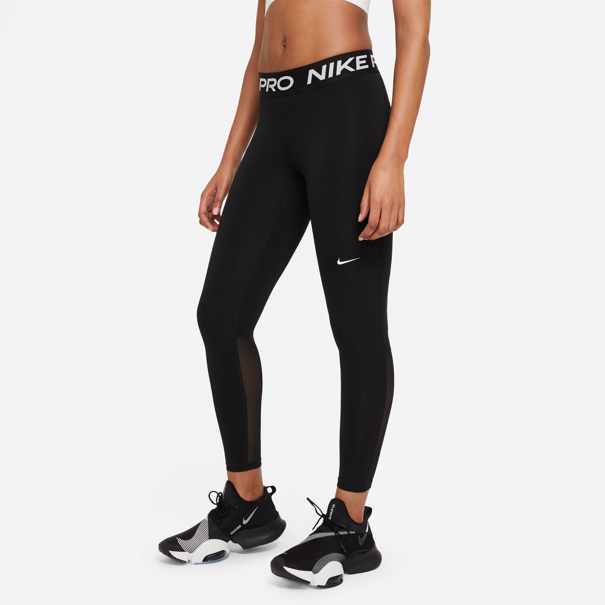 Mid-Rise Mesh-Paneled Leggings