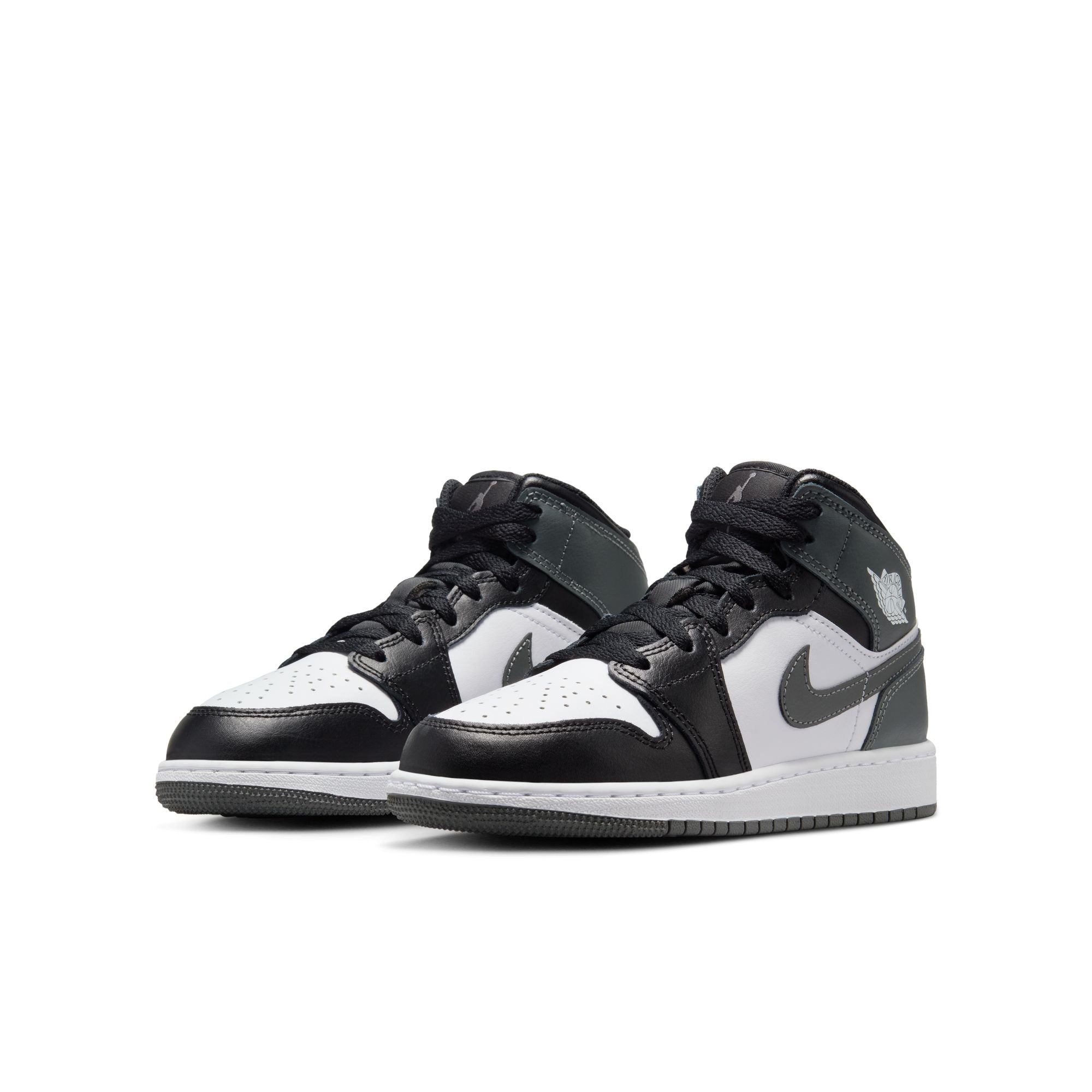 Air Jordan 1 Mid Black White Iron Grey GS