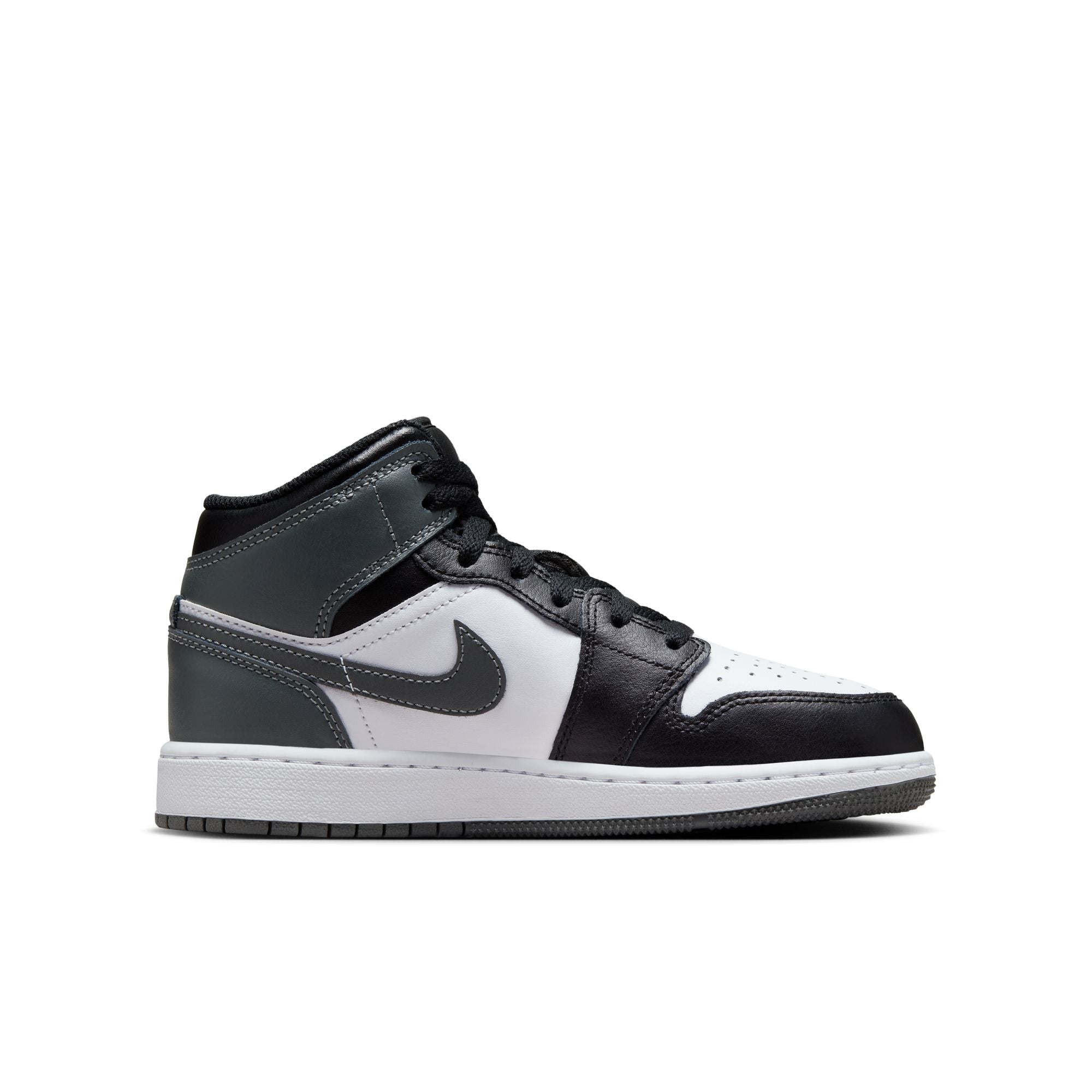 Air Jordan 1 Mid Black White Iron Grey GS