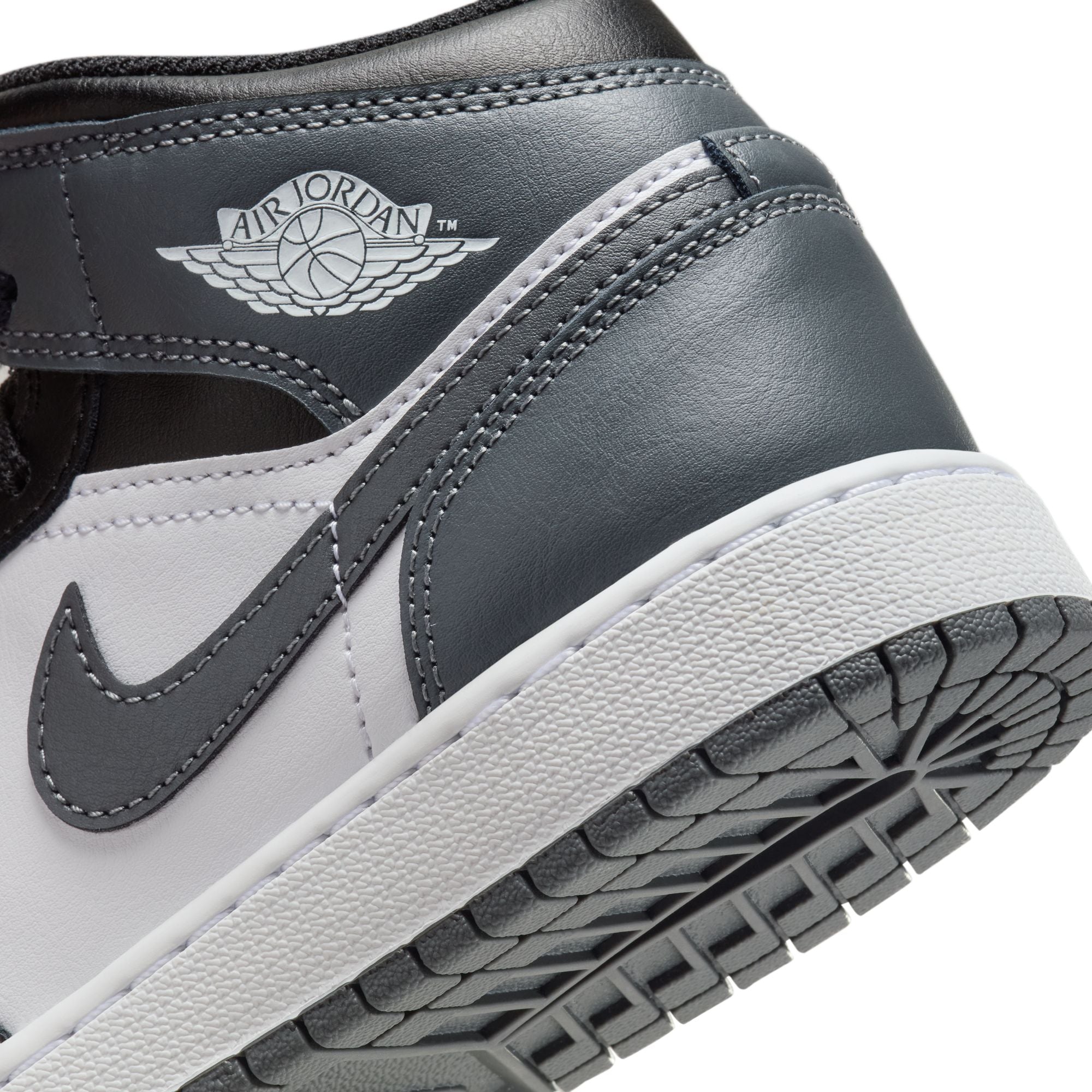 Air Jordan 1 Mid Black White Iron Grey GS