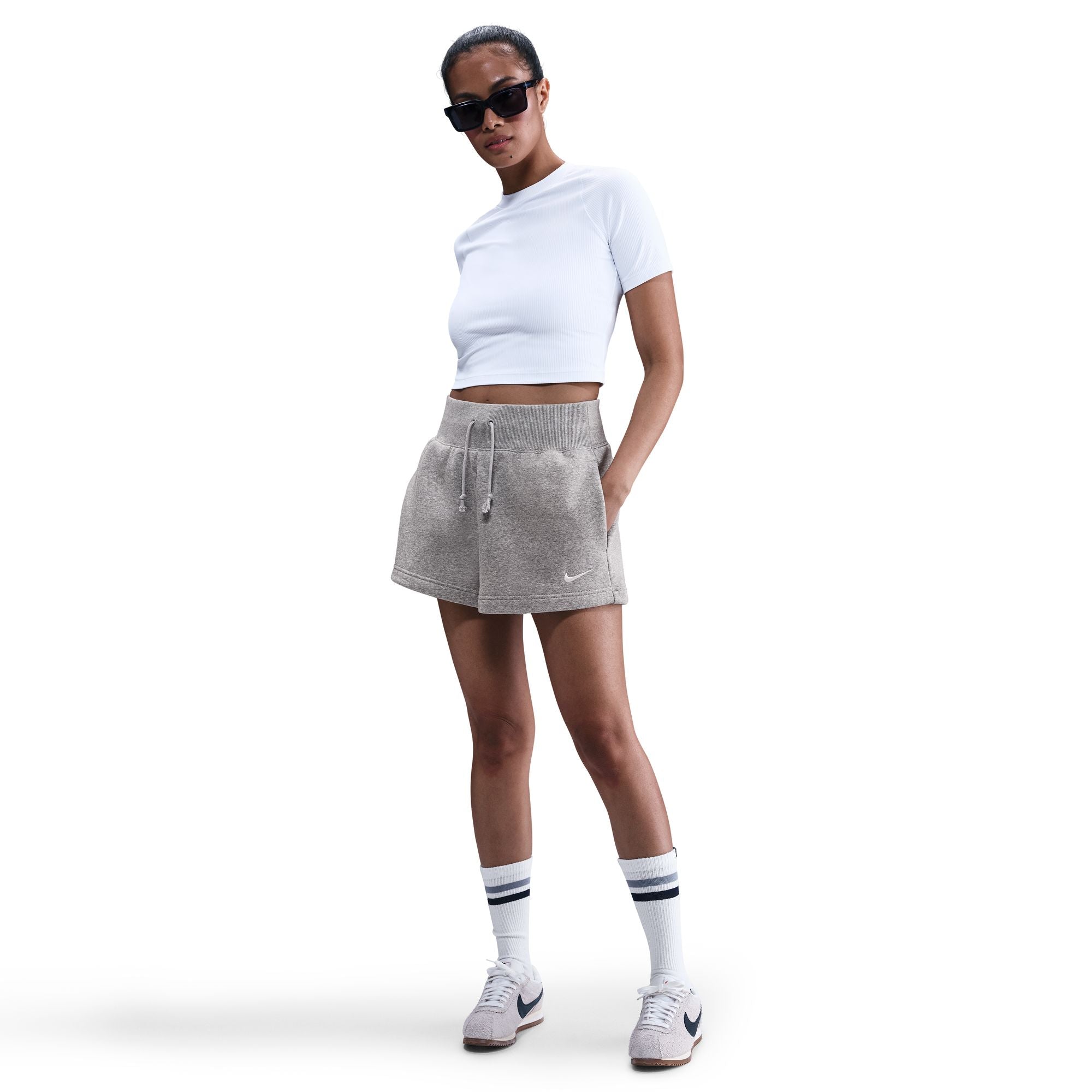 Phoenix Fleece High-Waisted Loose Shorts