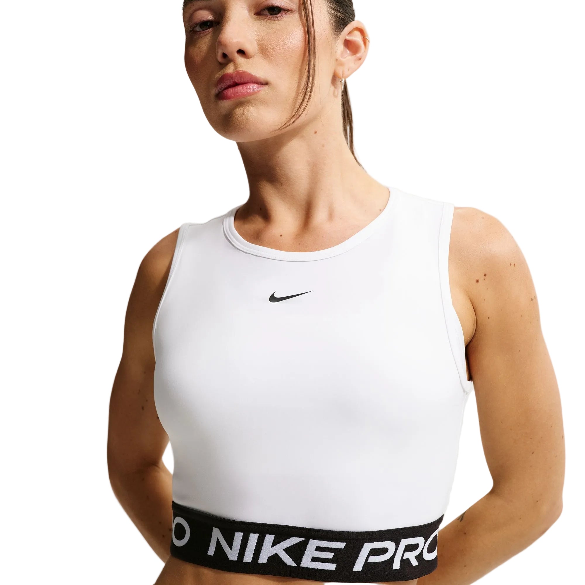 Pro Dri-Fit Cropped White Tank Top