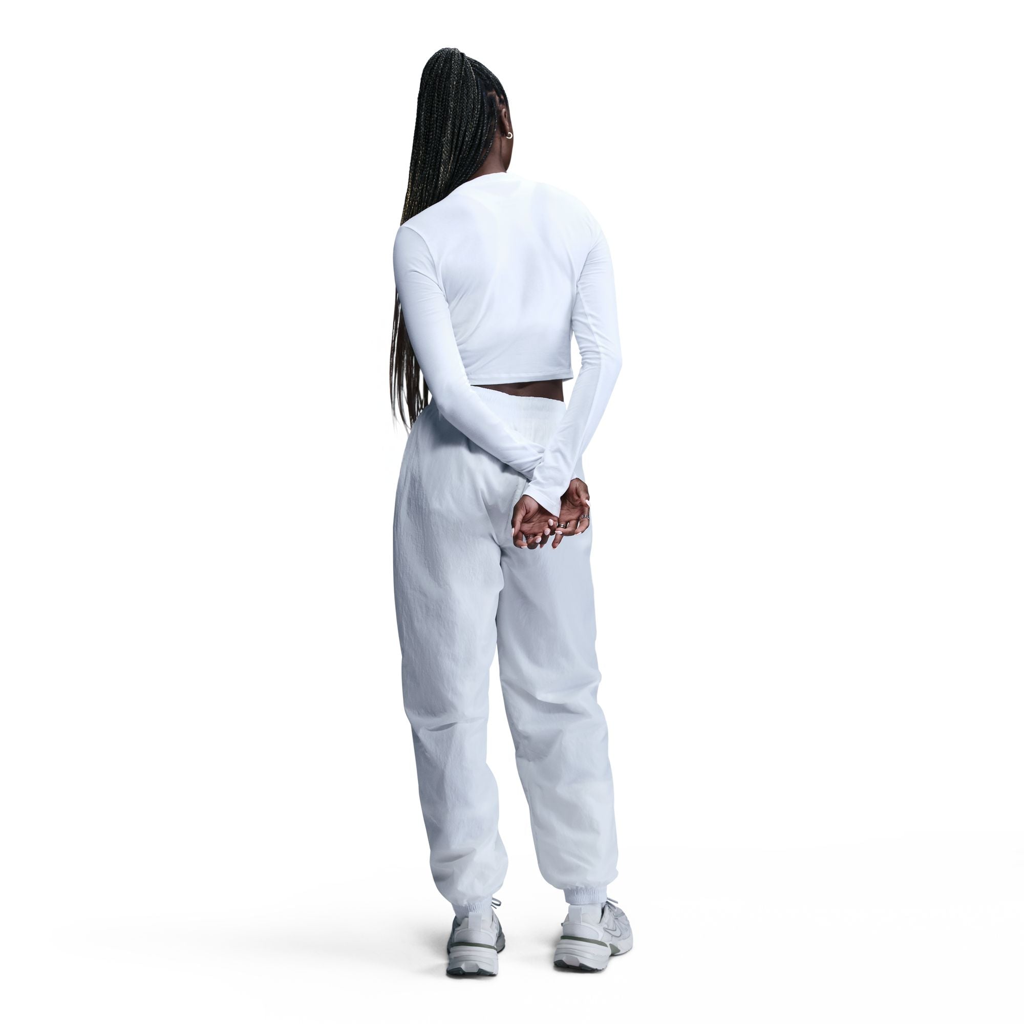 Nsw Chill Knit Slim LS Cropped Top White