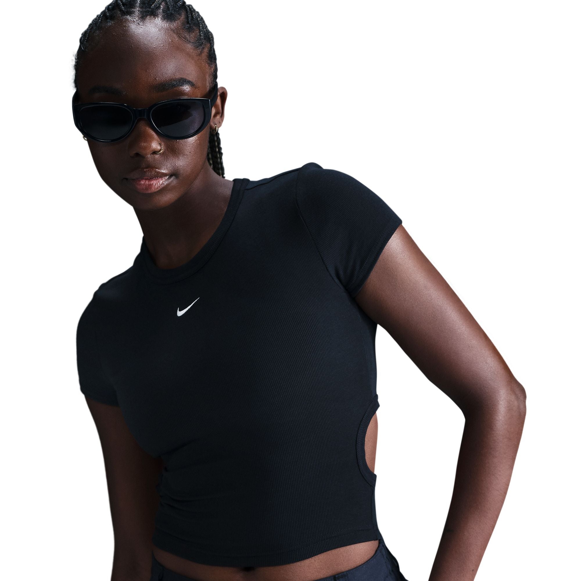 Chill Knit Tight Short-Sleeve Cropped Mini-Rib Top