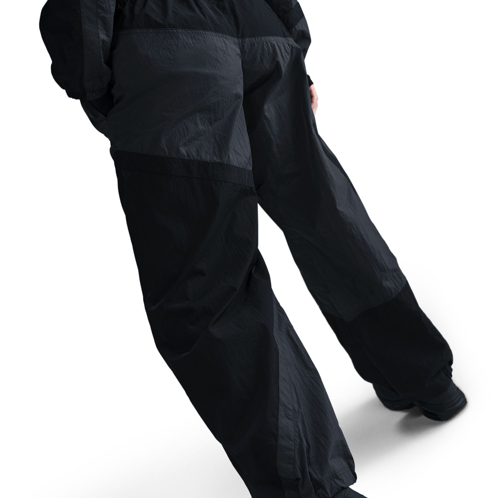 Mid-Rise Loose Woven Open-Hem Pants