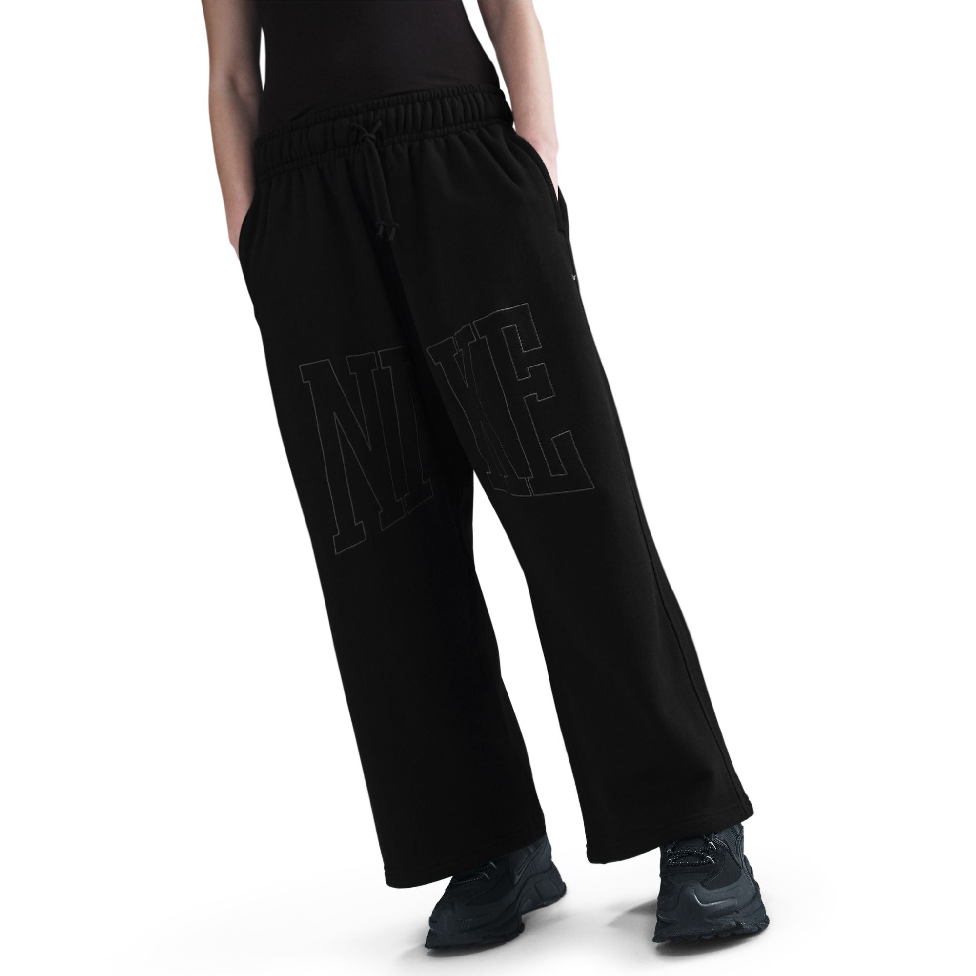 Mid-Rise Oversized Open-Hem French Terry Pants