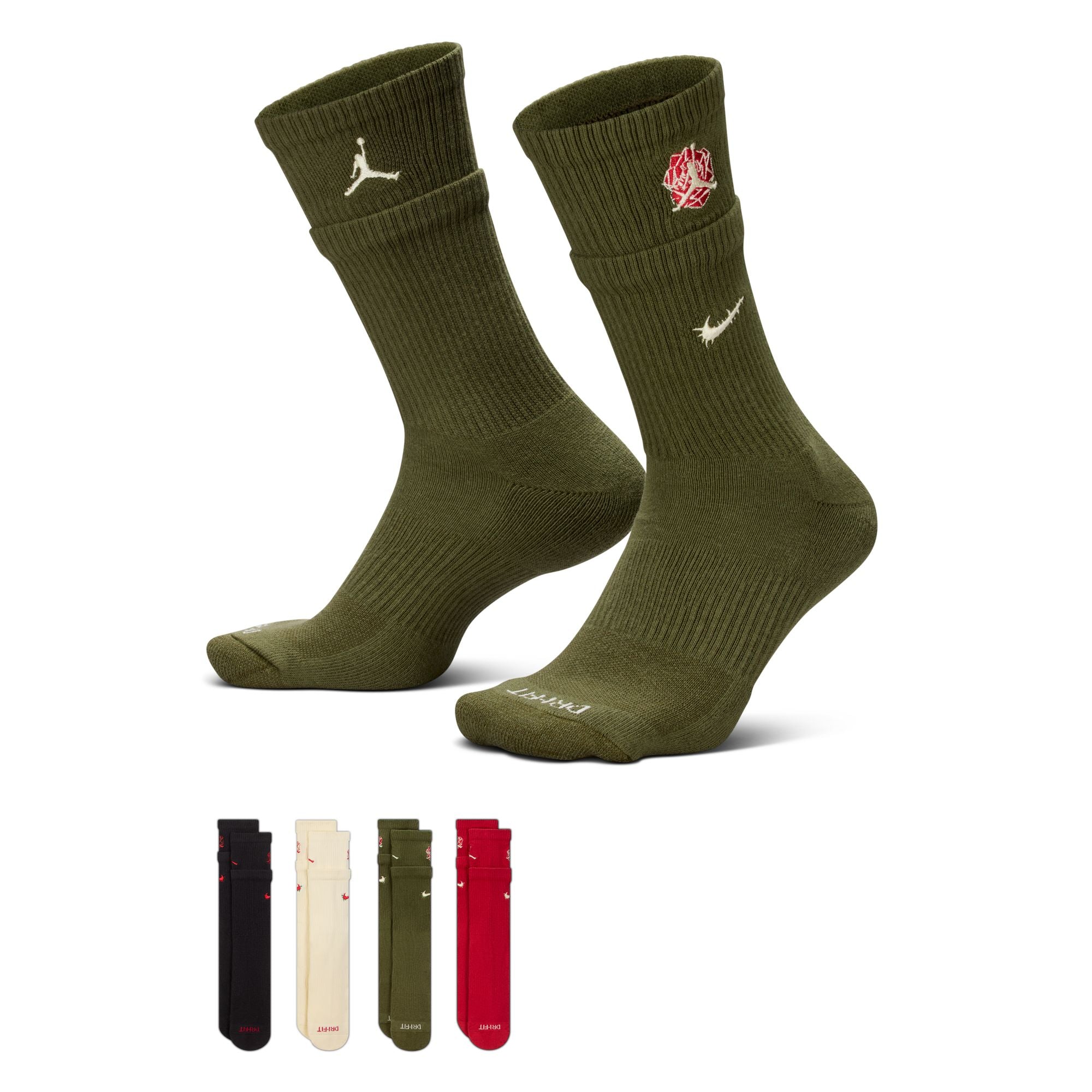 Jordan x Teyana Taylor Everyday Plus Cushioned 4 Pairs Crew Socks