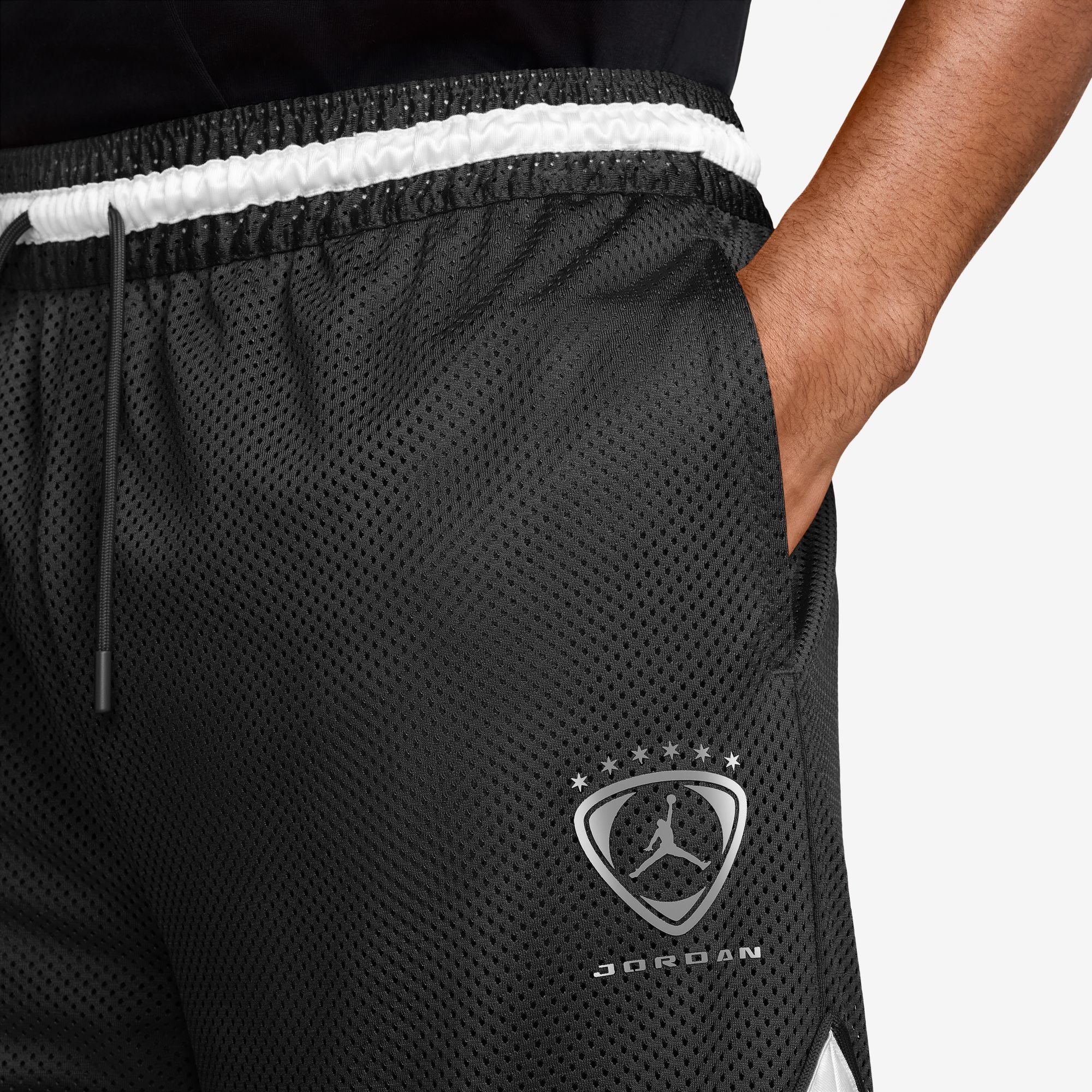 Jordan Brooklyn Diamond Mesh Black Shorts