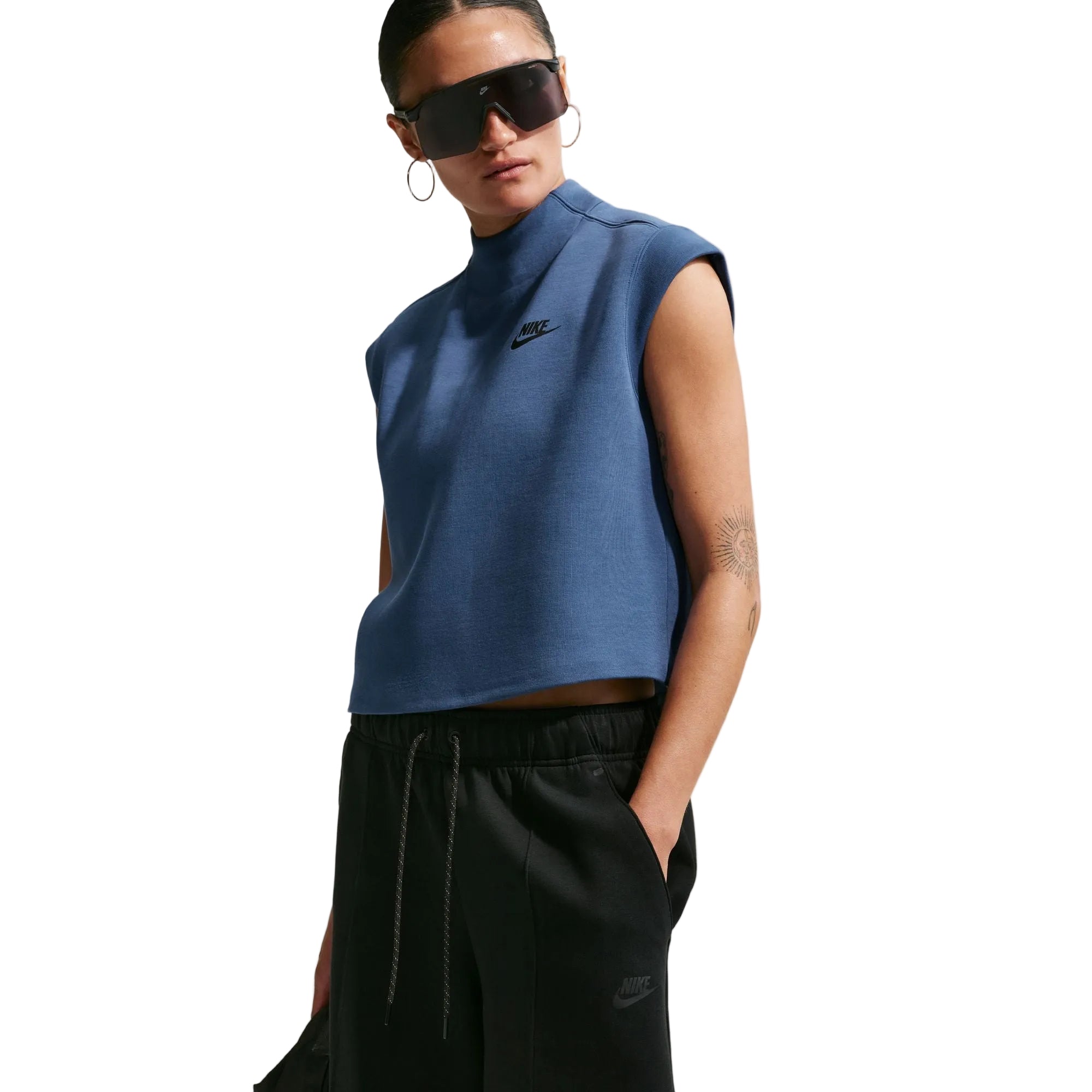 Tech Fleece Short Sleeve Blue Top T-Shirt