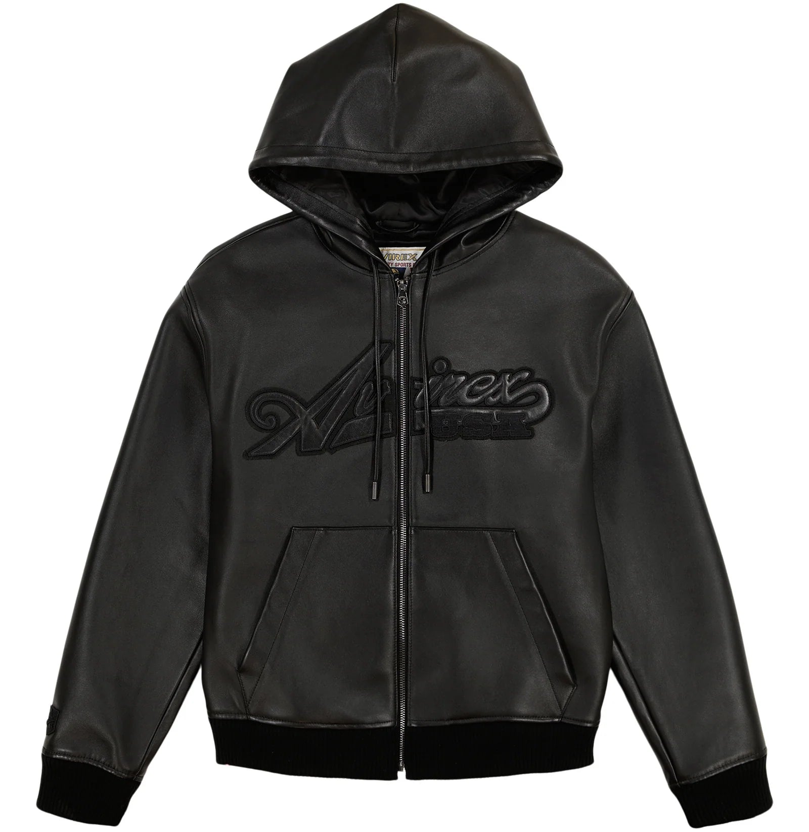 Script Nappa Black Full-Zip Hoodie