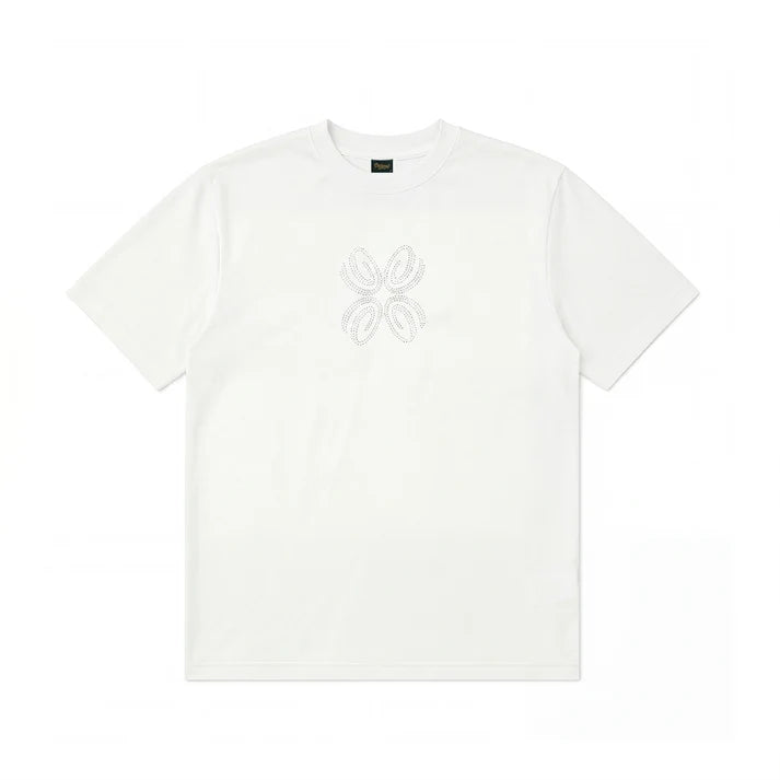 Only One Butterfly Rhinestone Tee White