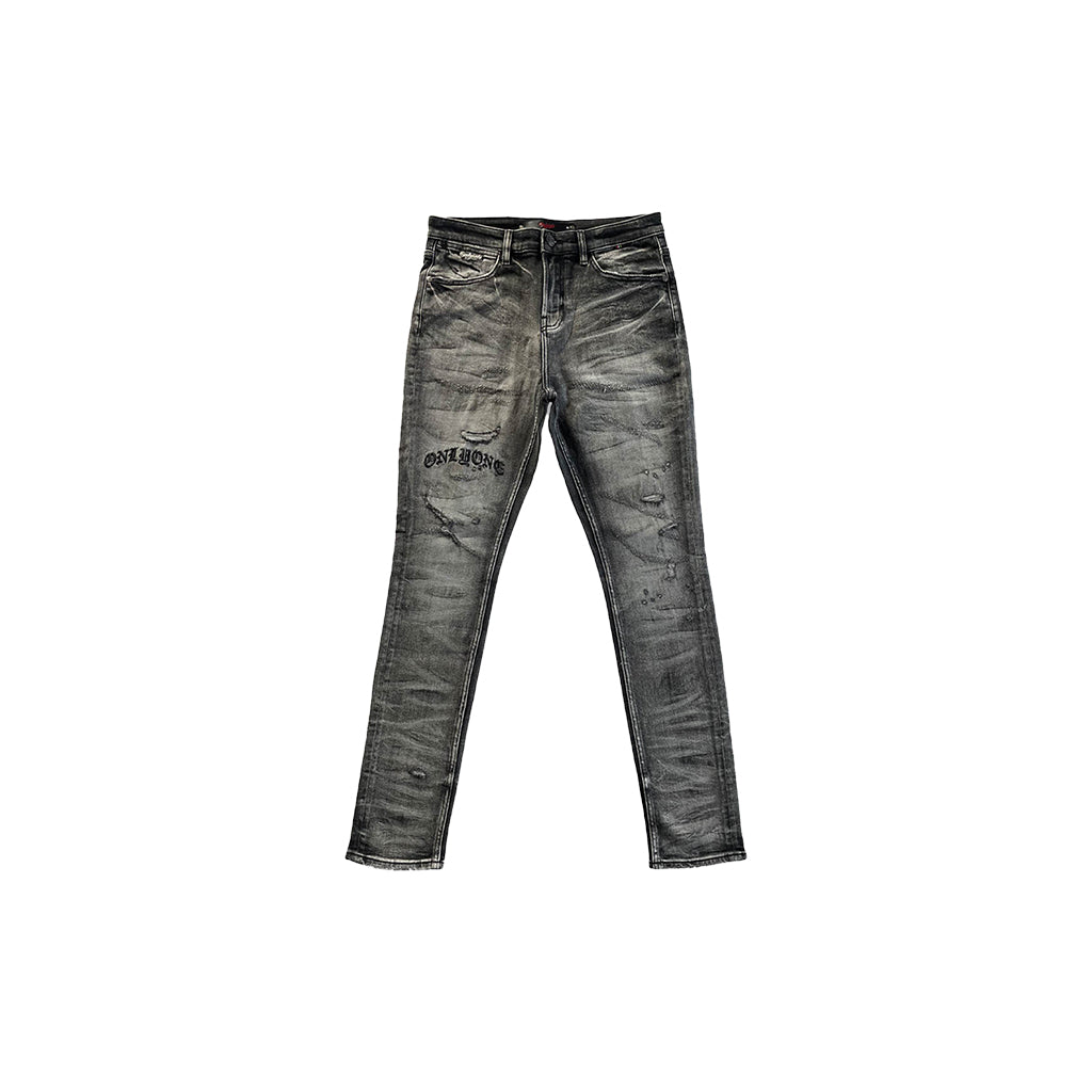 Brooklyn Distressed Embroidered Jean