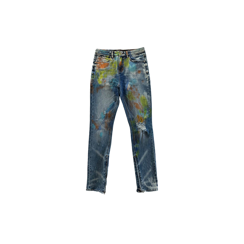Long Island Zip Flair Splatter Jean