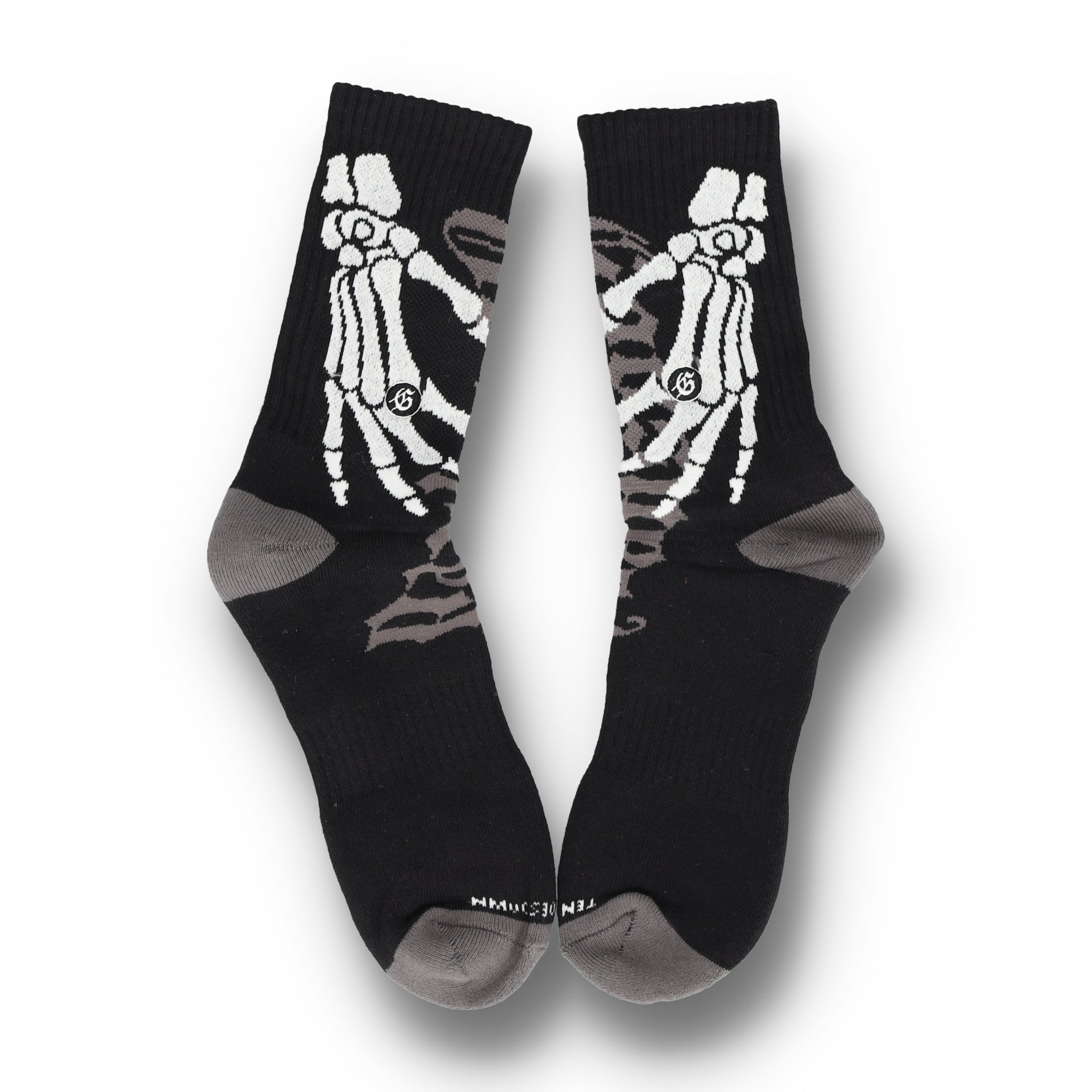 Ten Toes Down Black Socks